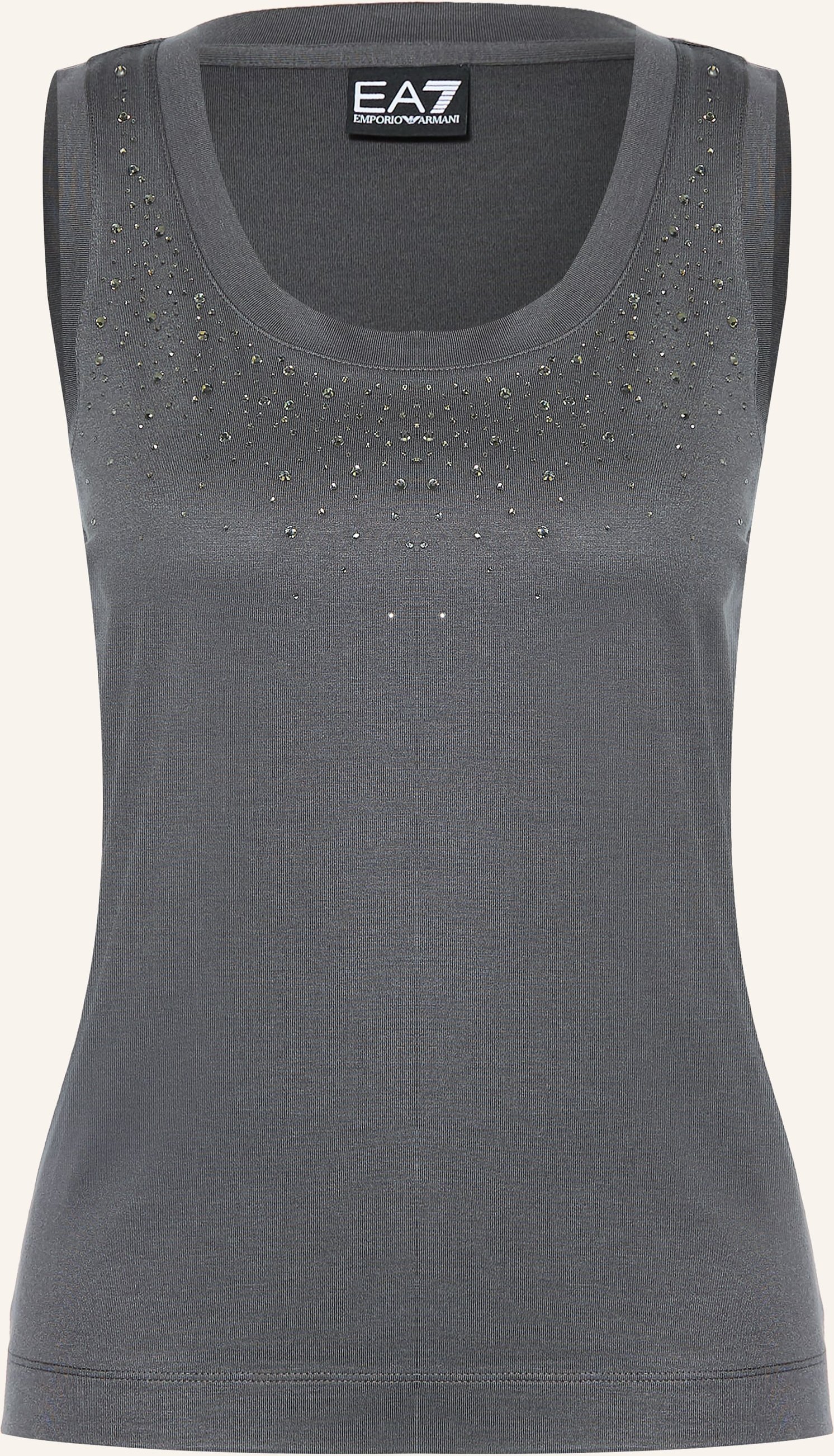ea7 Emporio Armani Top Mit Schmucksteinen grau