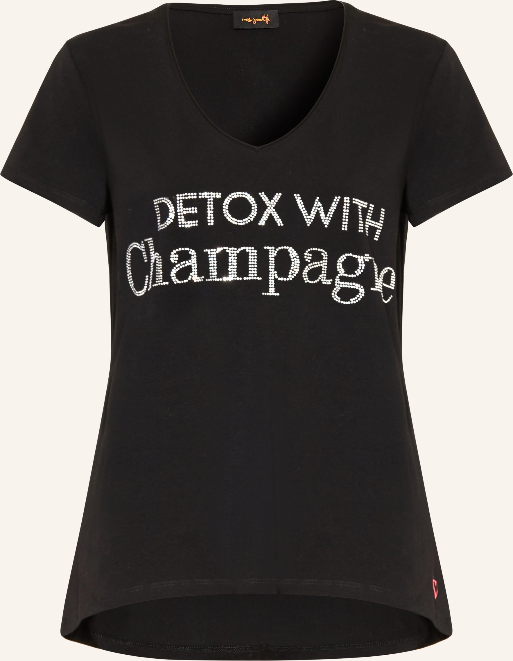 Miss Goodlife T-Shirt Mit Schmucksteinen schwarz