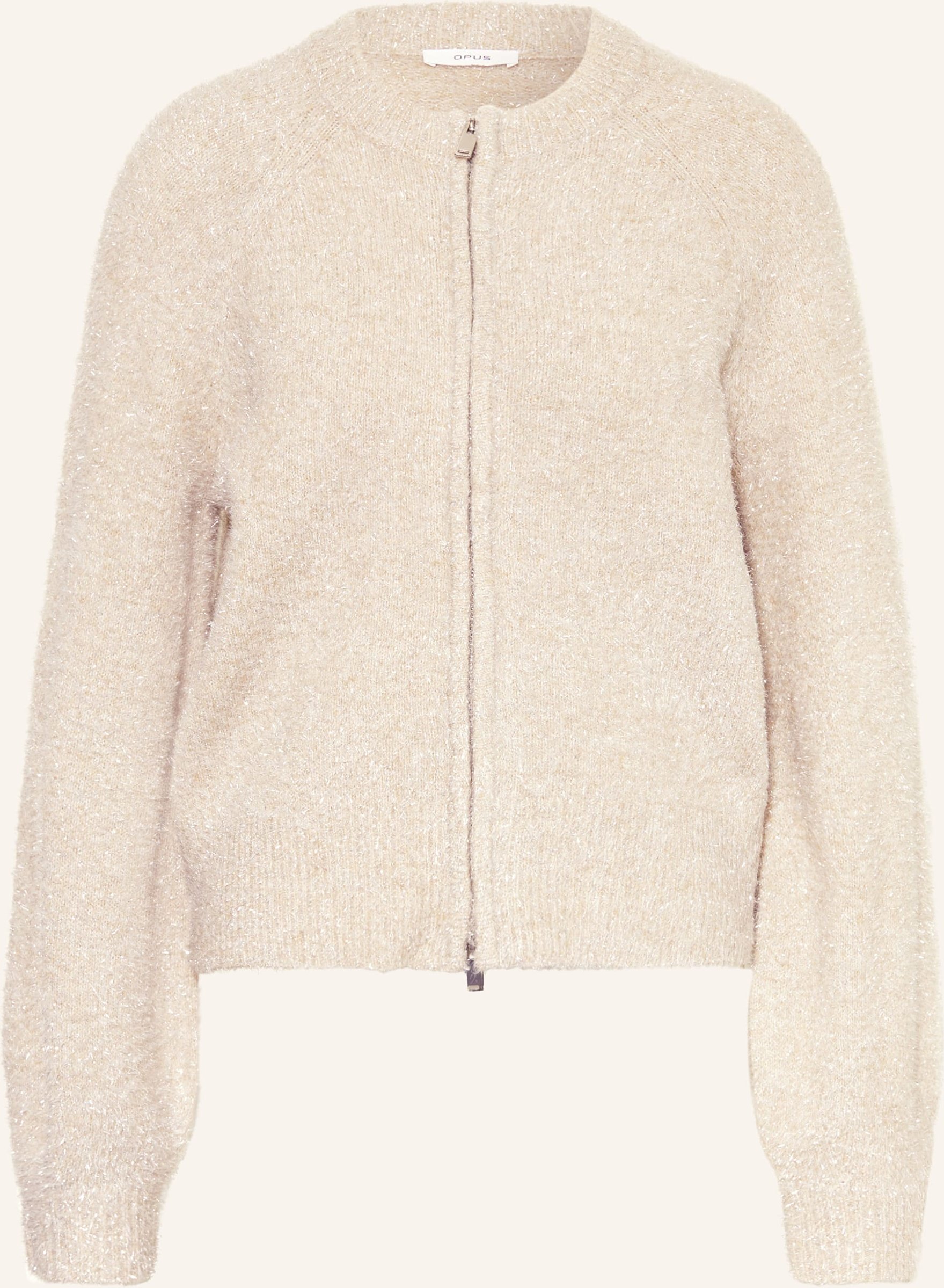 Opus Strickjacke Dosmic Mit Glitzergarn weiss