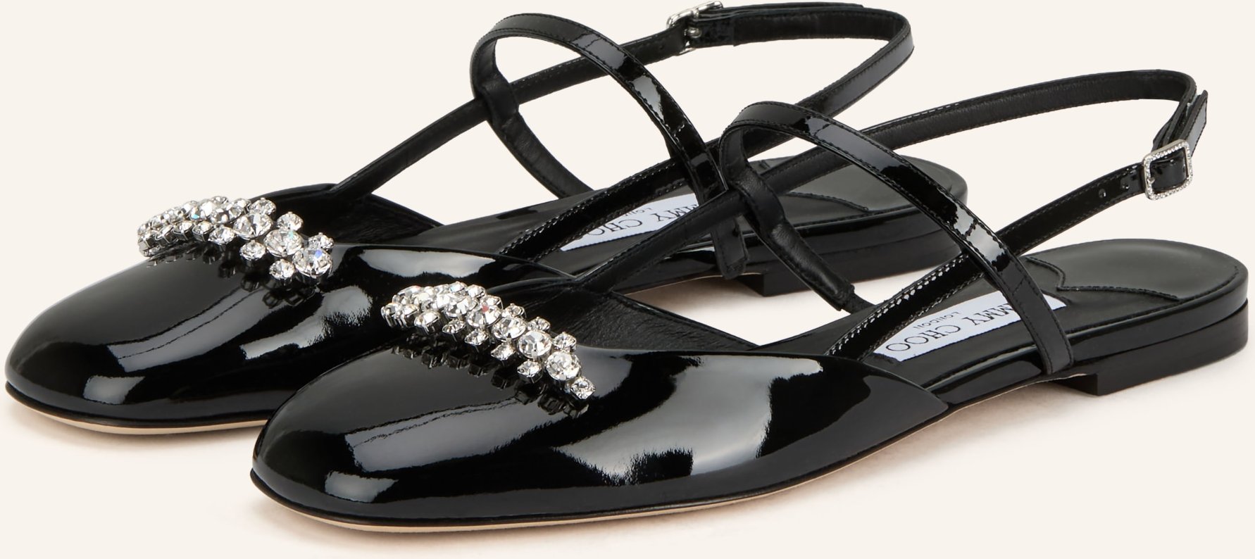 Jimmy Choo Mary-Jane-Ballerinas Belinda Mit Schmucksteinen schwarz