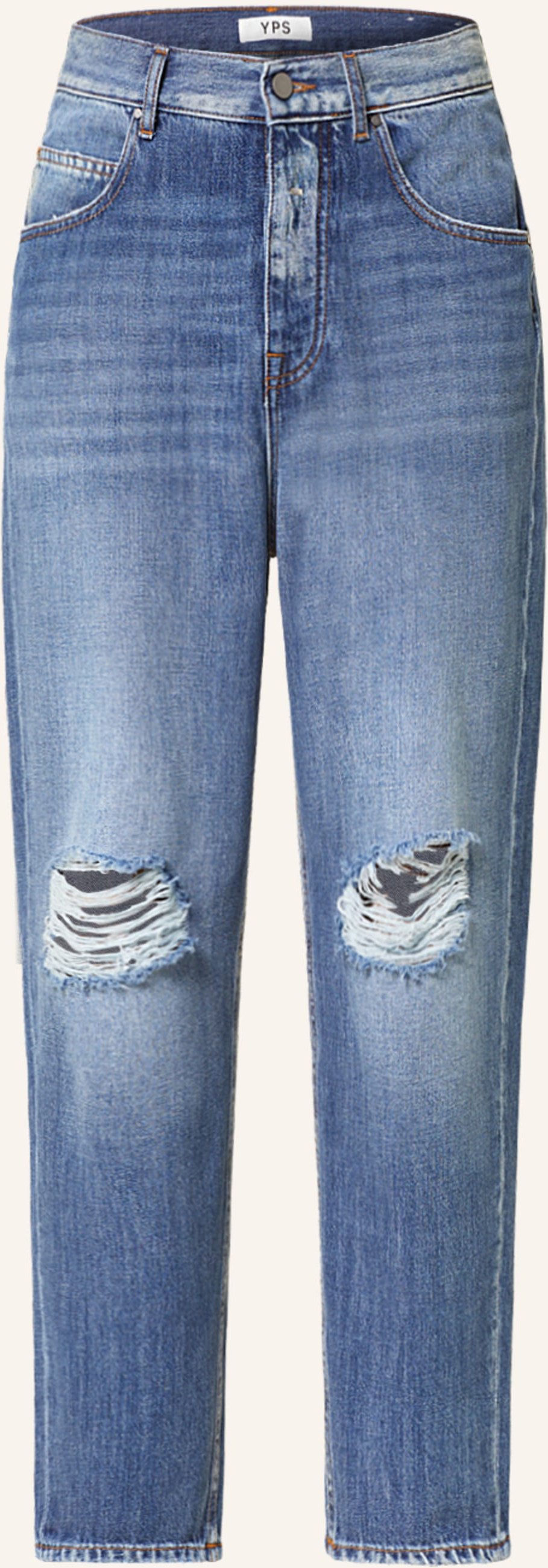 Young Poets Destroyed Jeans Toni Tapered Fit blau