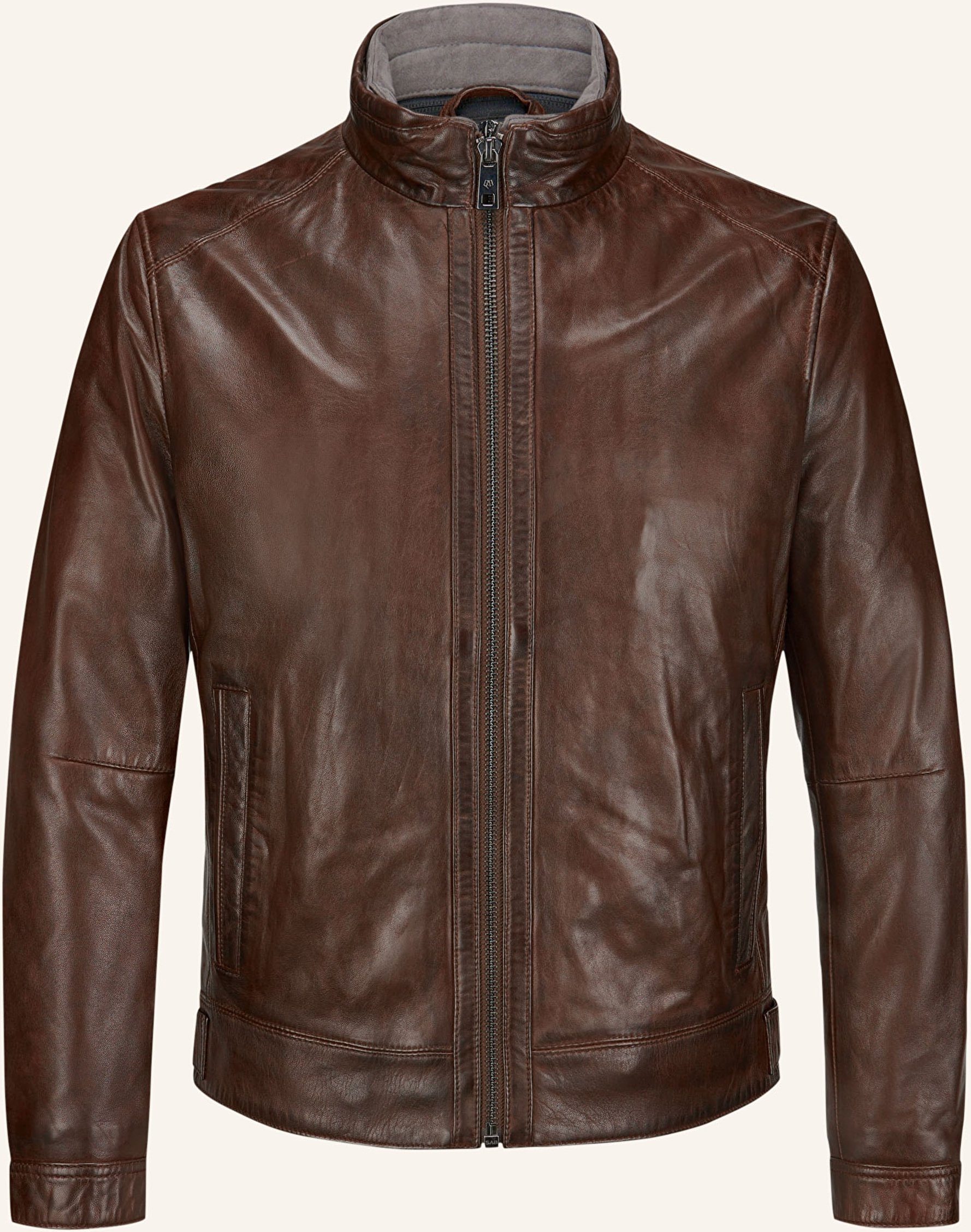 Milestone Lederjacke Msbarney Mit Herausnehmbarer Blende braun