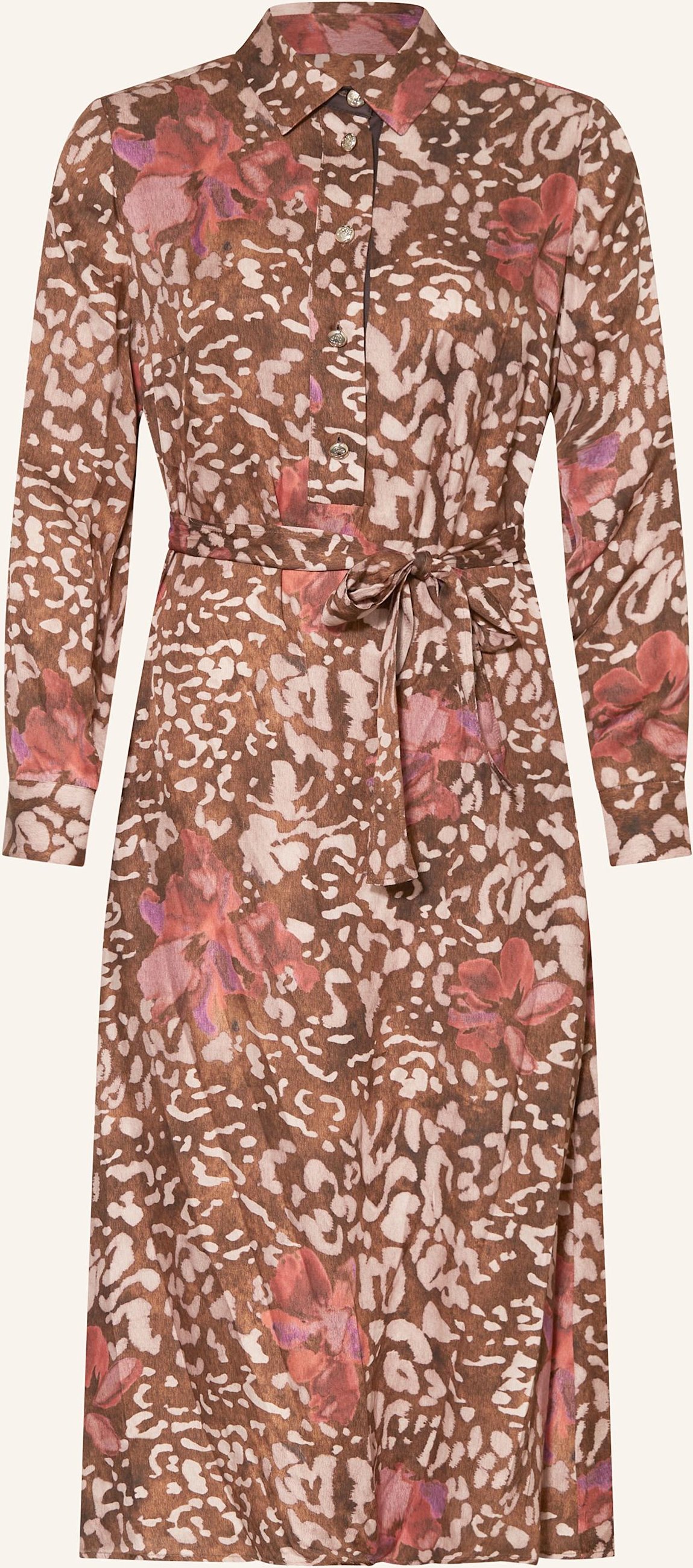Thumbnail - Elena Miro Hemdblusenkleid Aus Satin rosa
