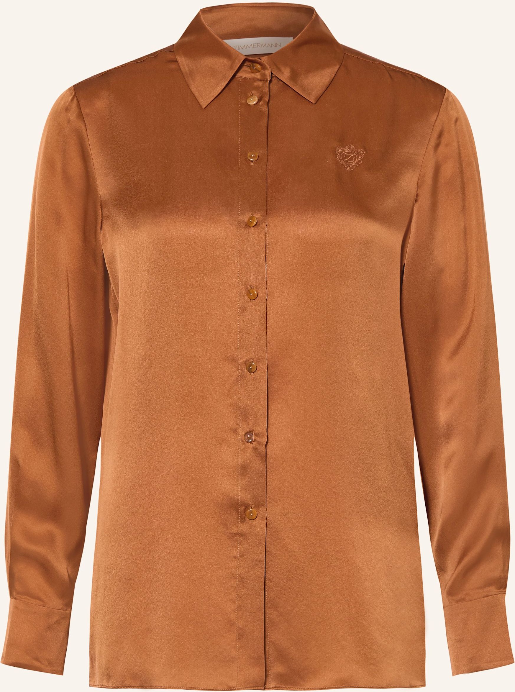 Zimmermann Hemdbluse Hypnotic Aus Seide braun