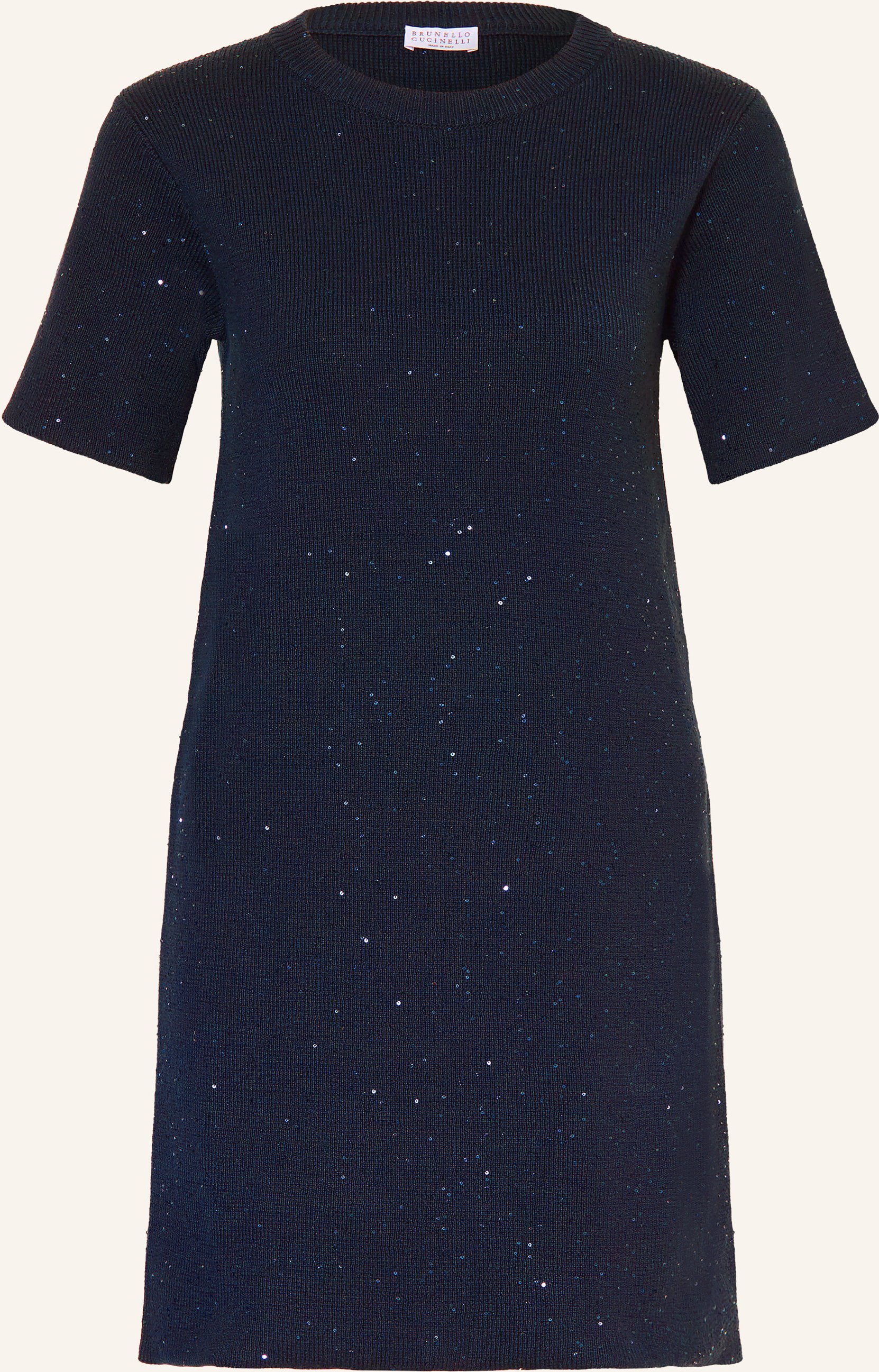 Brunello Cucinelli Strickkleid Mit Pailletten blau