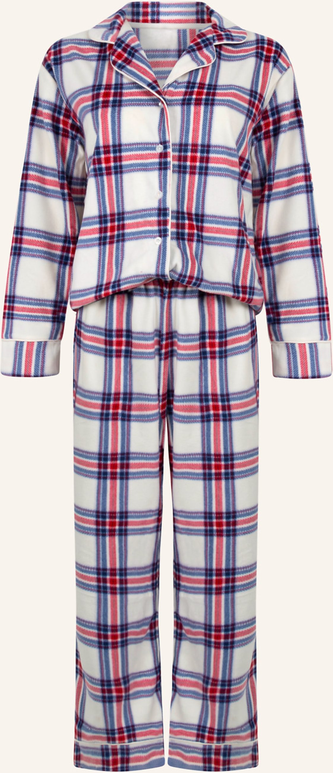 Hunkemöller Schlafanzug Fleece weiss