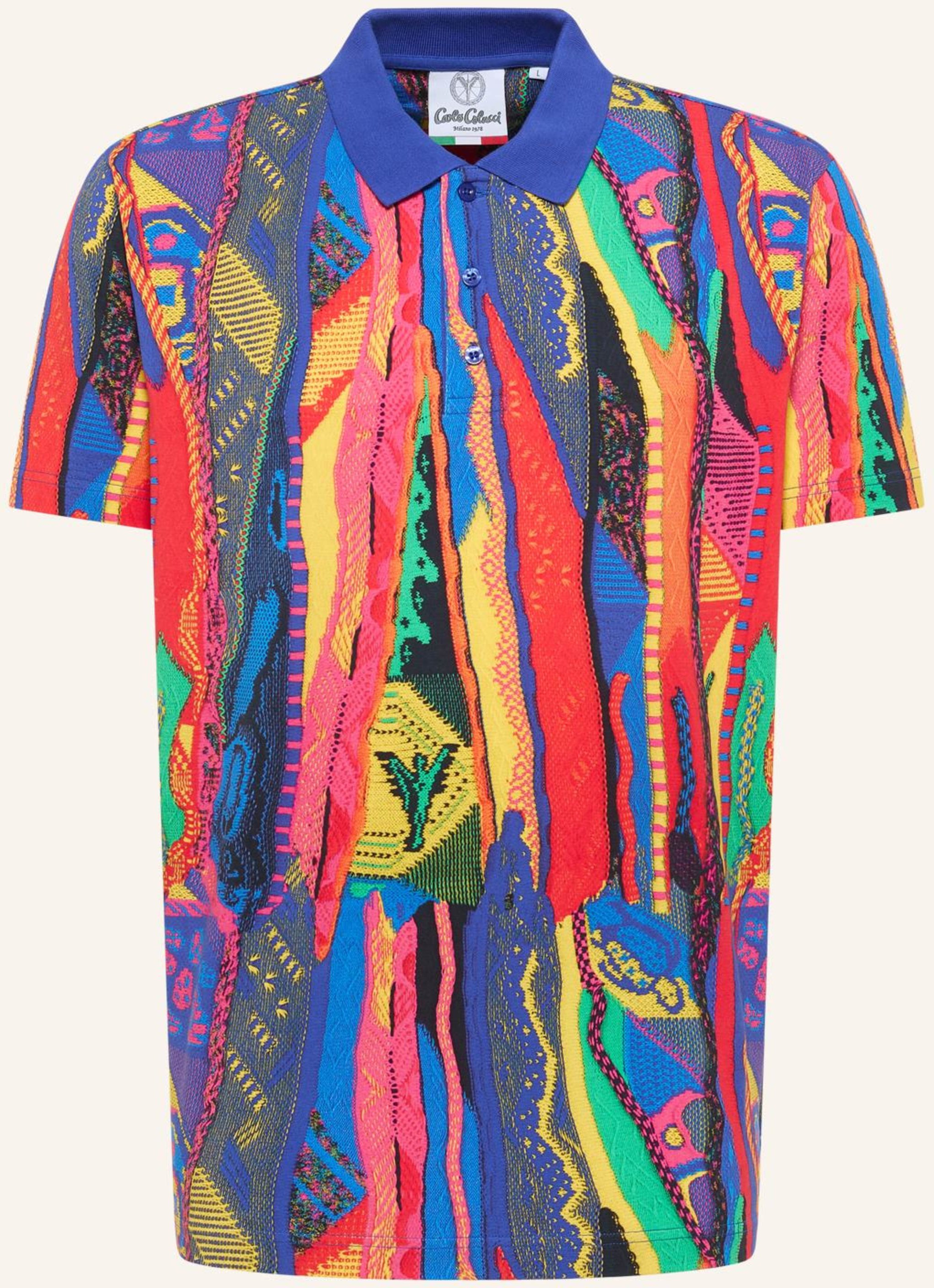 Carlo Colucci Poloshirt Mit Knitprint Egg rot