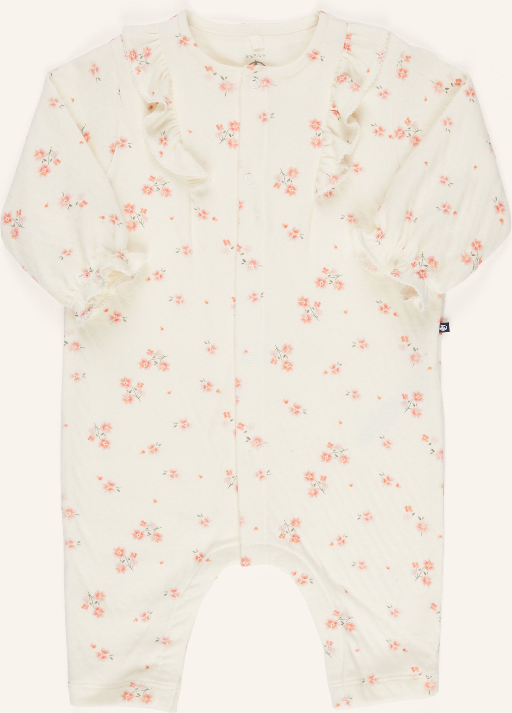 Petit Bateau Strampler Mit Rüschen weiss