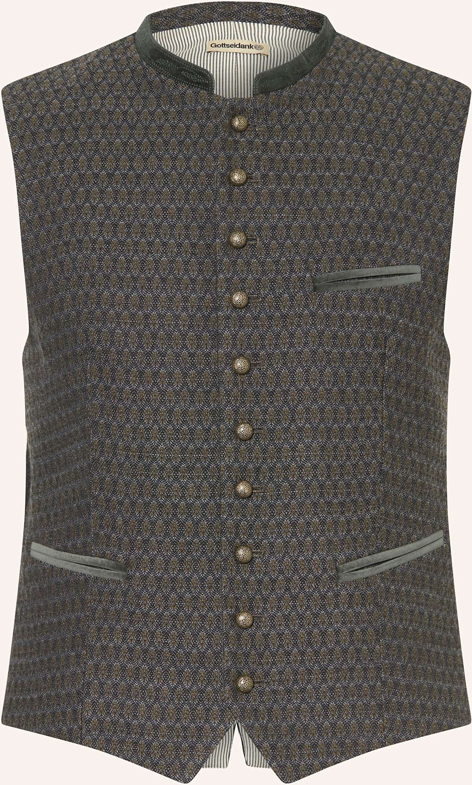 Gottseidank Trachtenweste Konstantin Extra Slim Fit grau