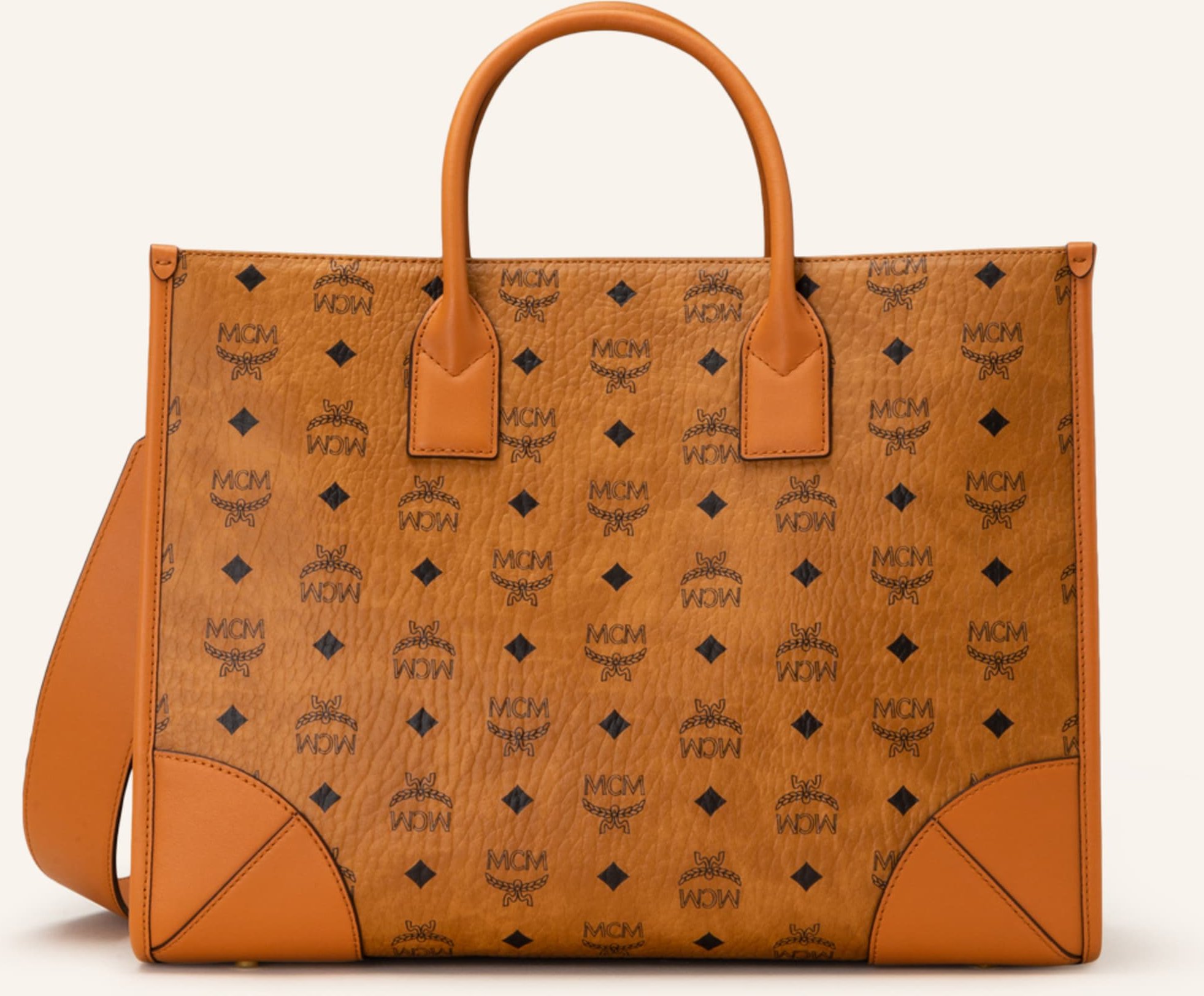 Thumbnail - Mcm Shopper München Large Mit Pouch braun