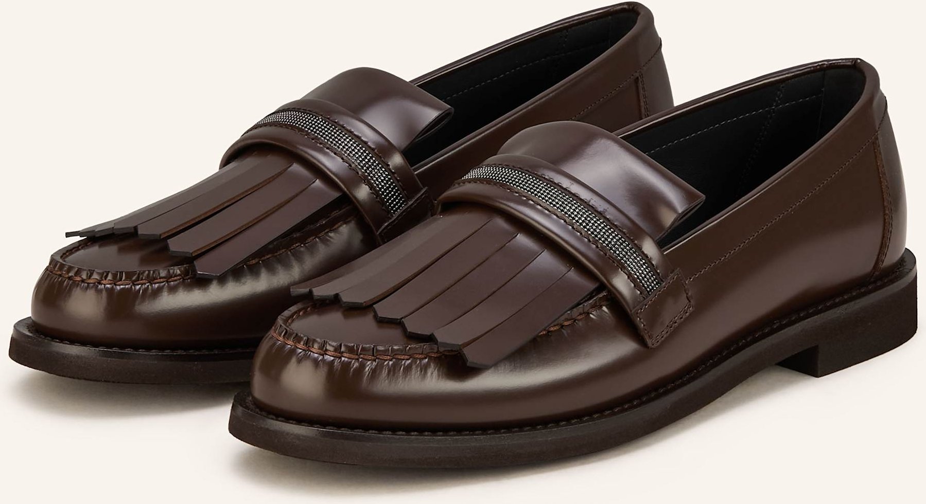 Brunello Cucinelli Loafer Mit Schmucksteinen braun