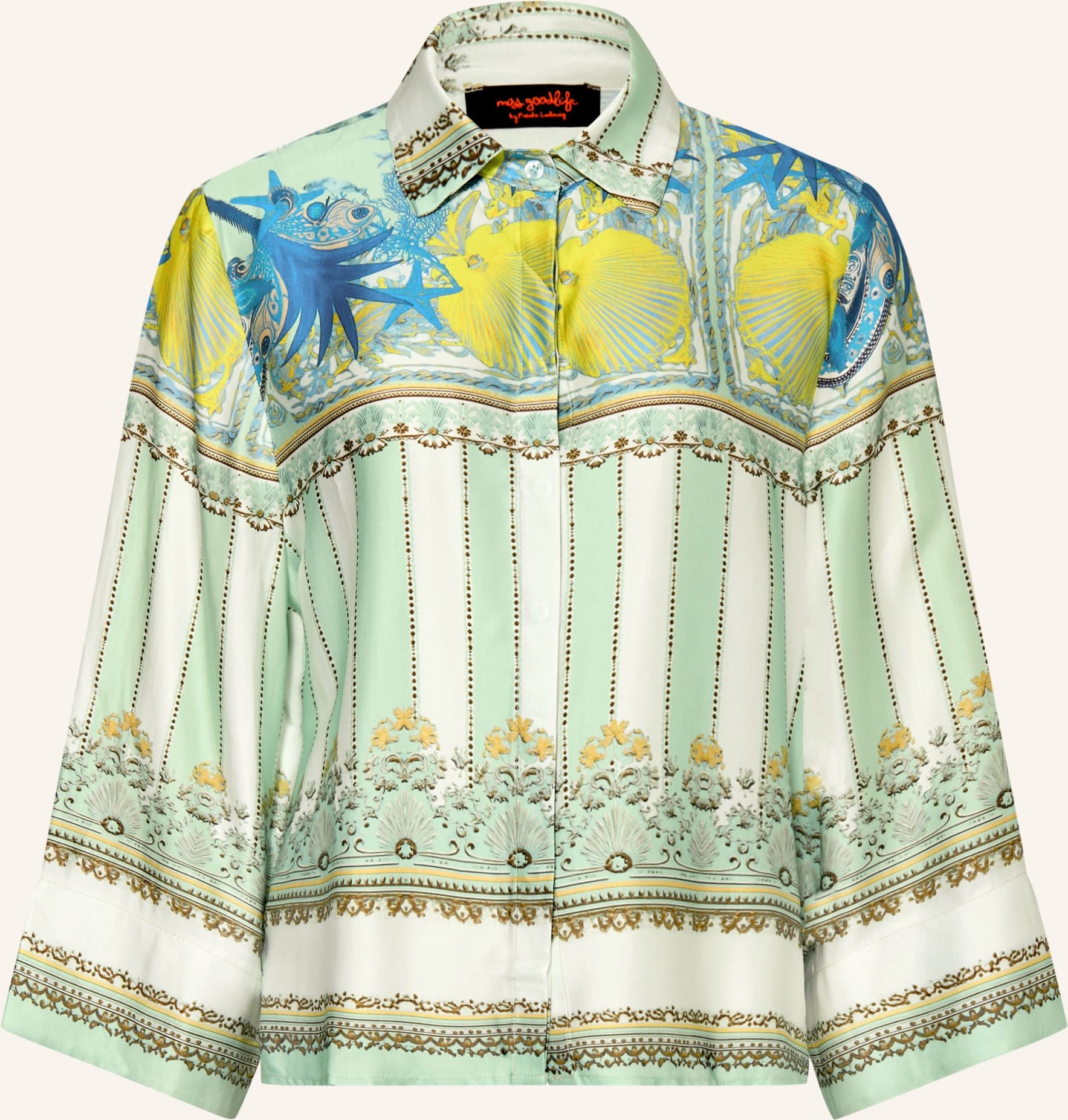 Miss Goodlife Hemdbluse Celestiel Aus Satin gruen