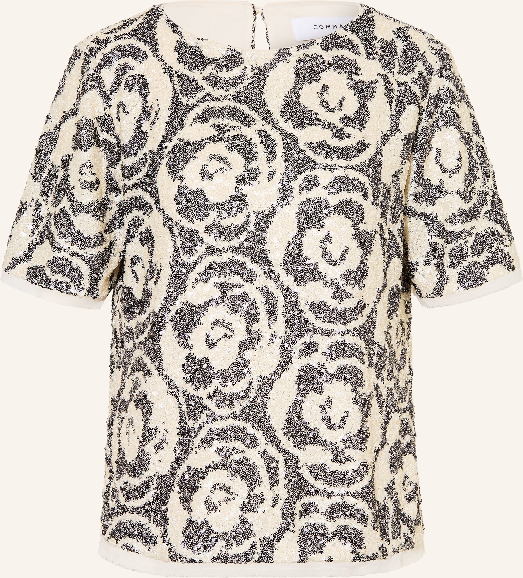 Comma Blusenshirt Mit Pailletten weiss