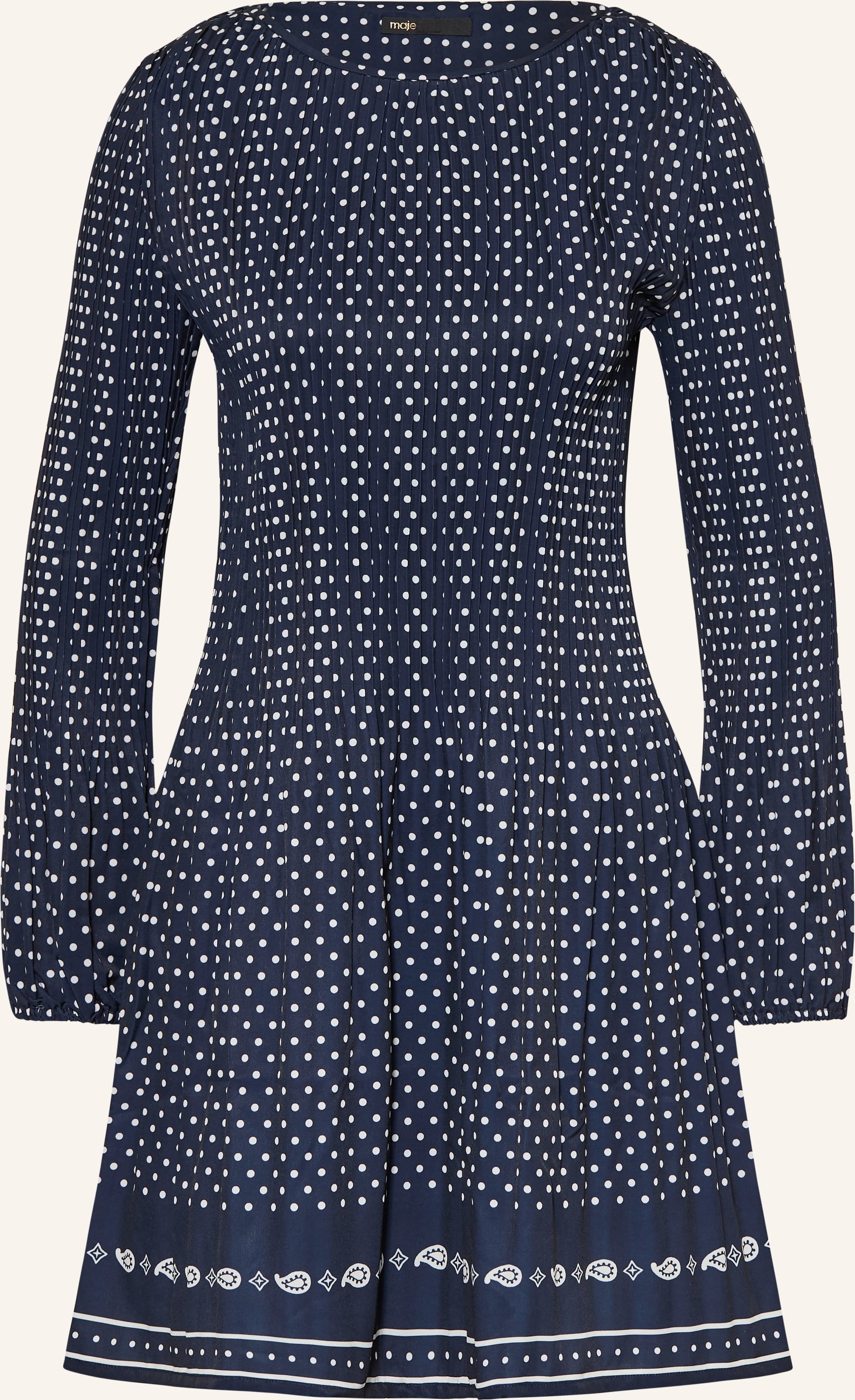 Maje Kleid Mit Plissees blau