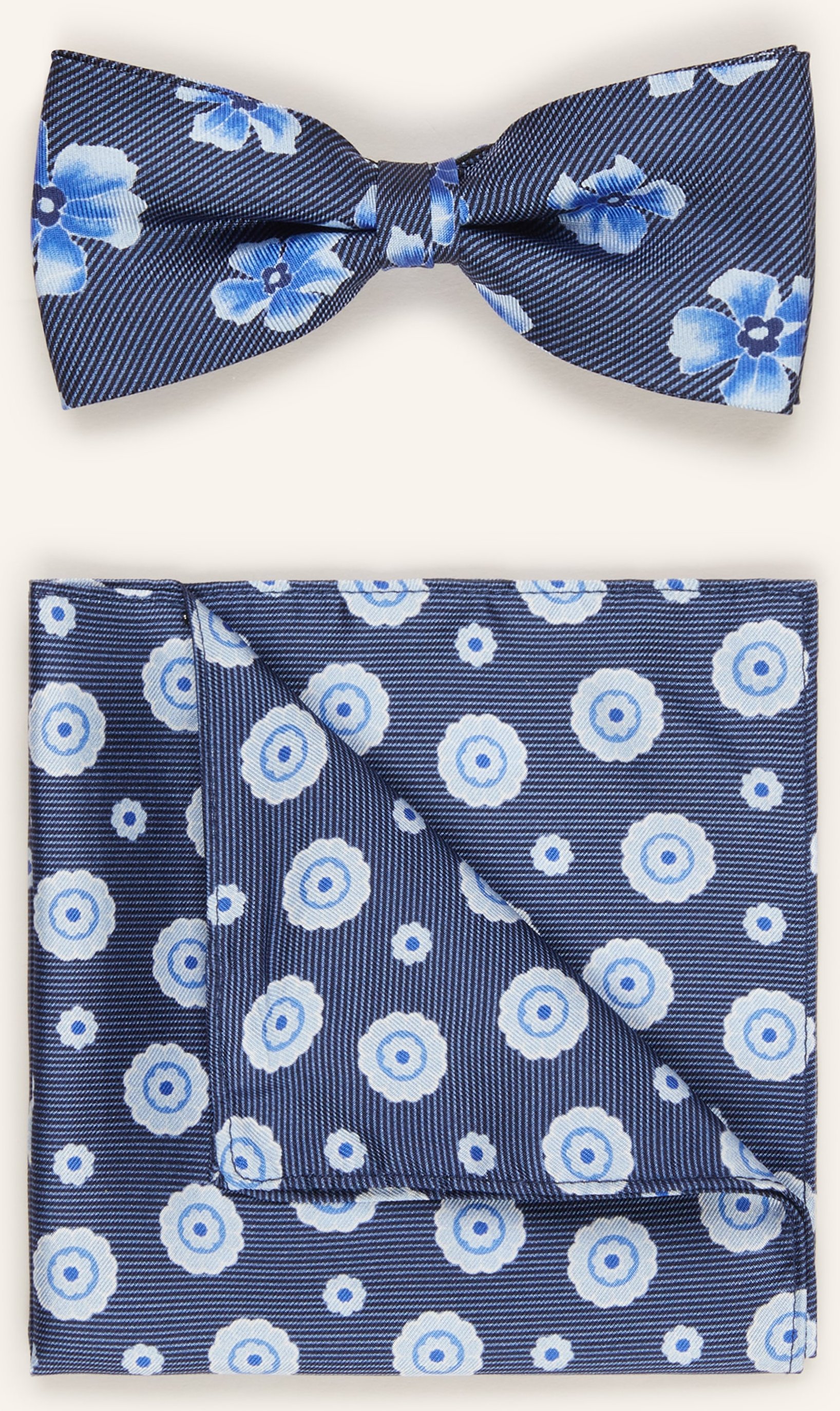 Monti Set: Fliege Und Einstecktuch blau