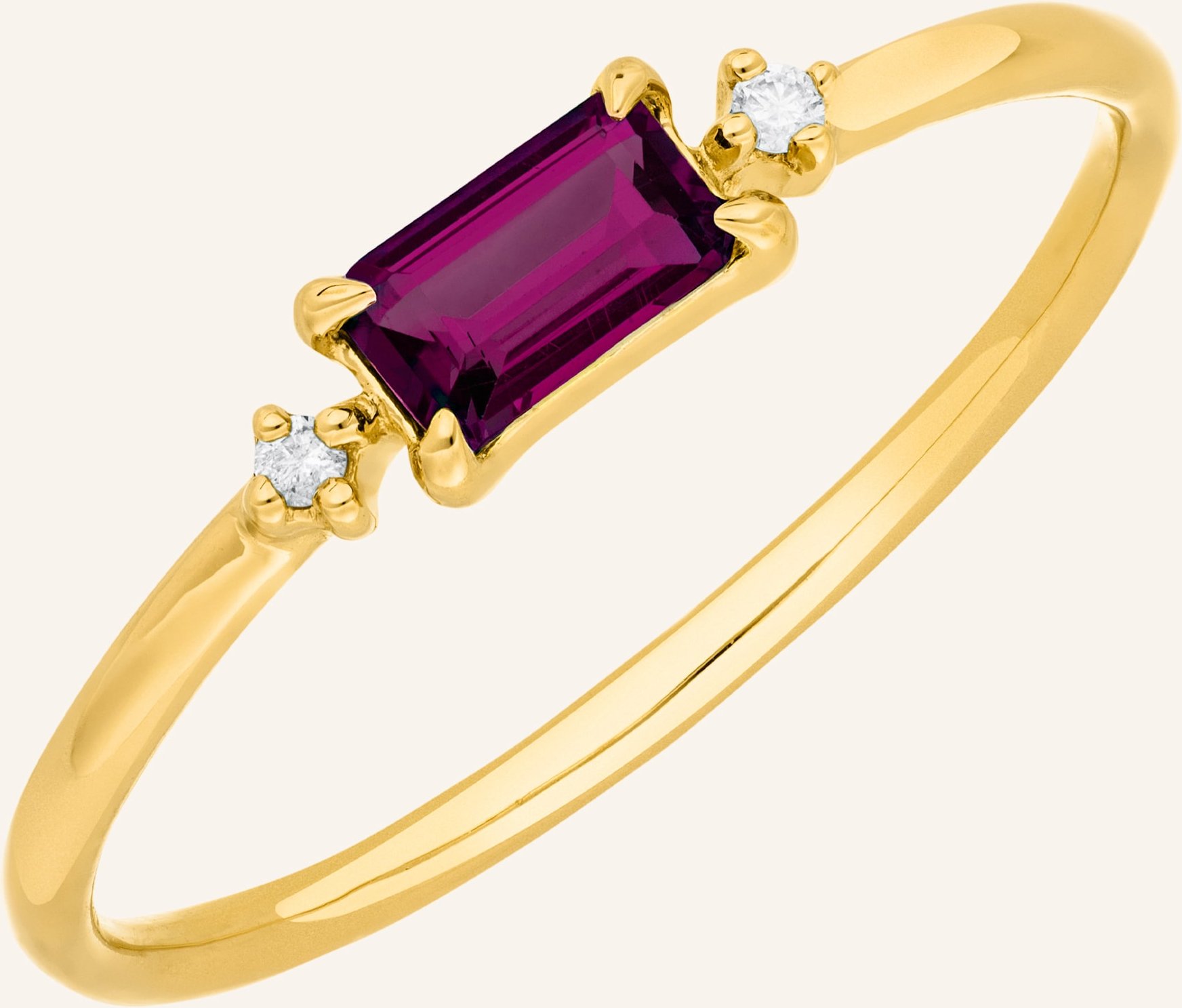 Leaf Ring Rhodolith Aus 14 Karat Gelbgold gold