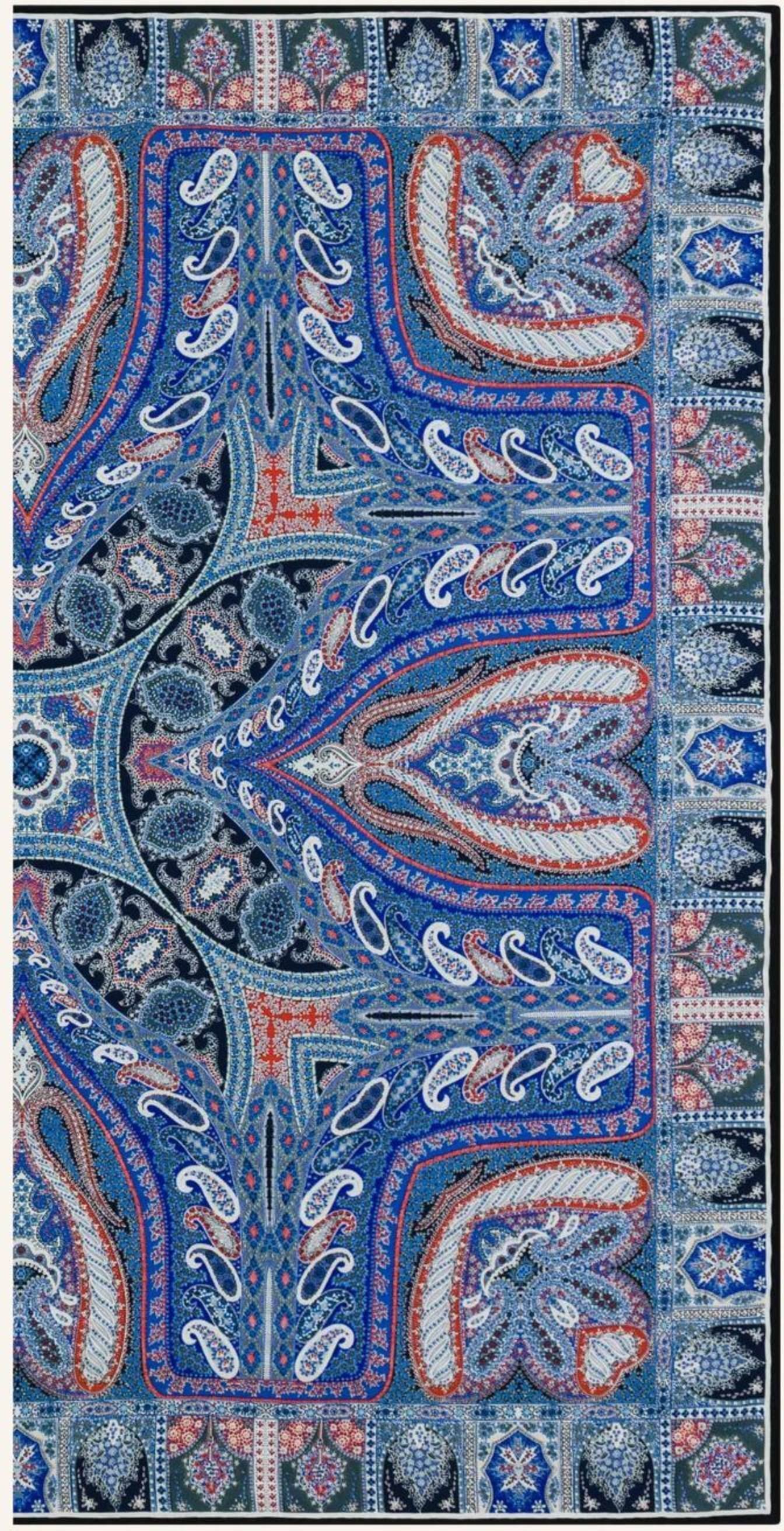 Roeckl Cashmere-Seidentuch Winter Alhambra blau