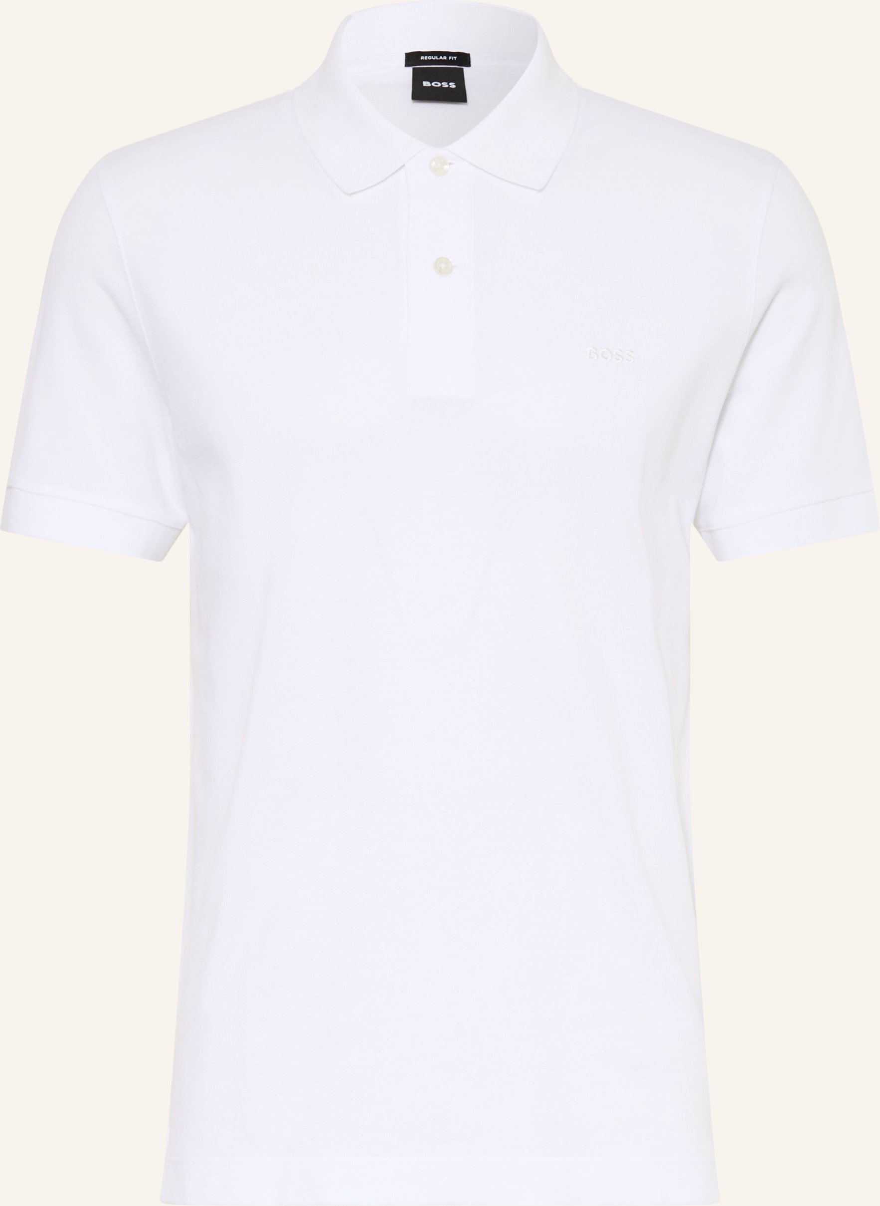 Boss Piqué-Poloshirt Pallas Regular Fit weiss