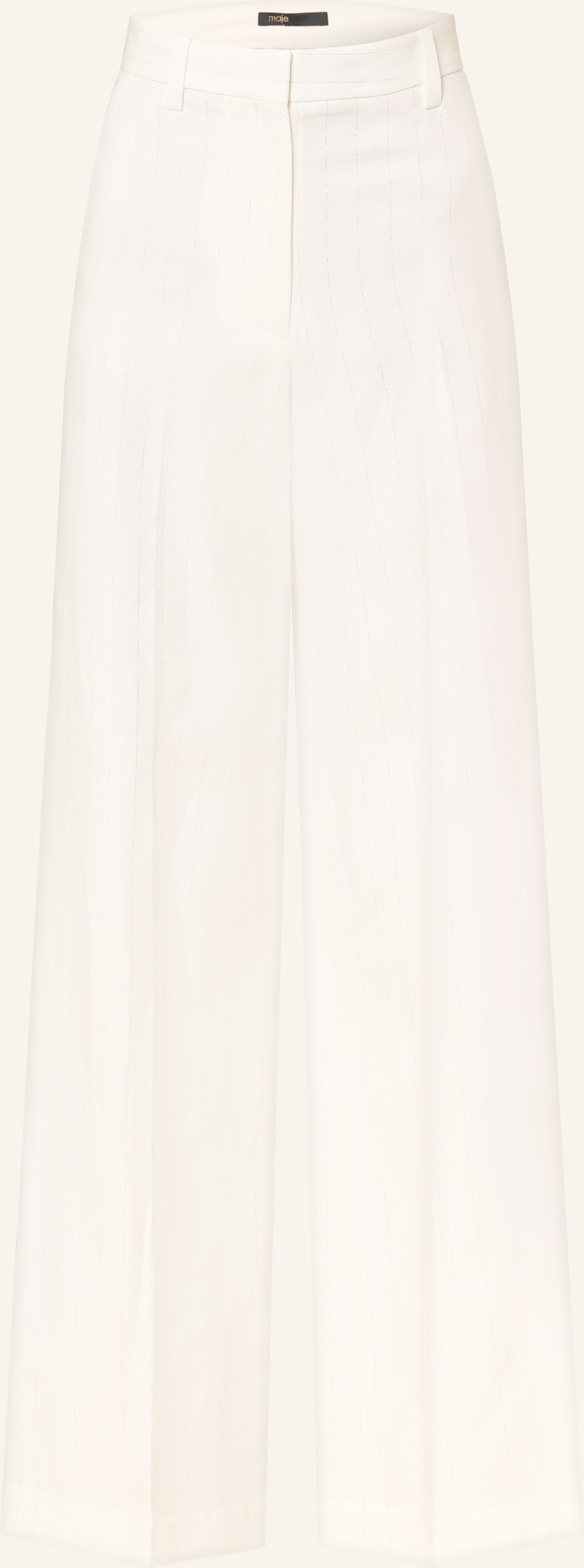 Maje Marlenehose Mit Leinen Und Glitzergarn weiss