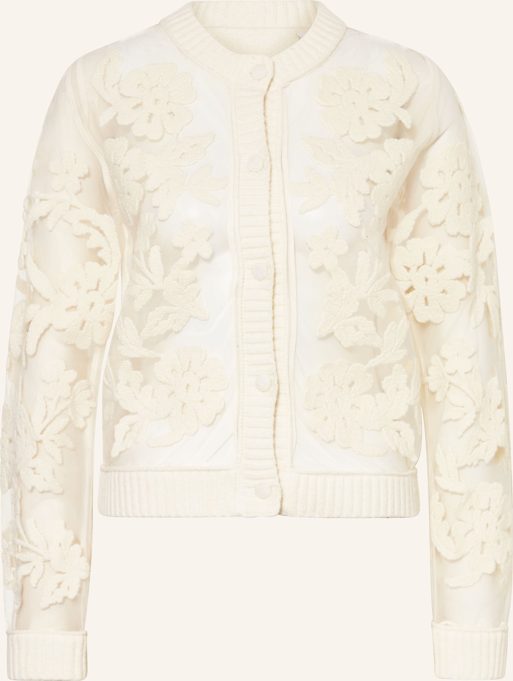 Rich & Royal Strickjacke Im Materialmix weiss