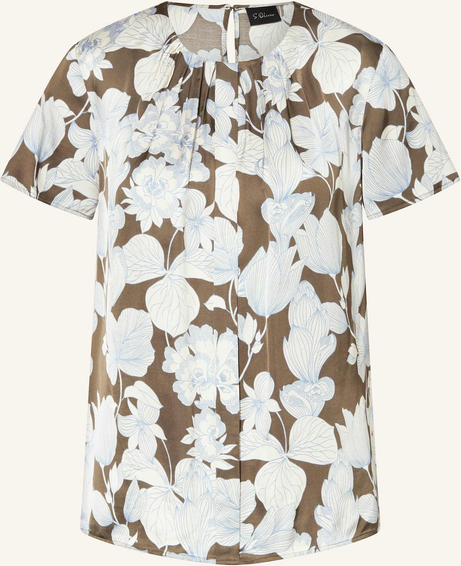 S.Oliver Black Label Blusenshirt Mit Plissees gruen