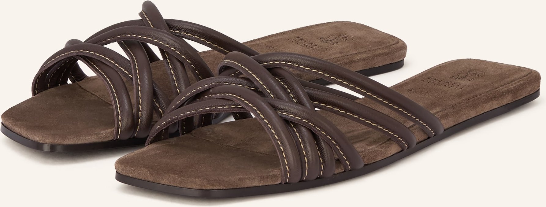 Brunello Cucinelli Pantoletten braun