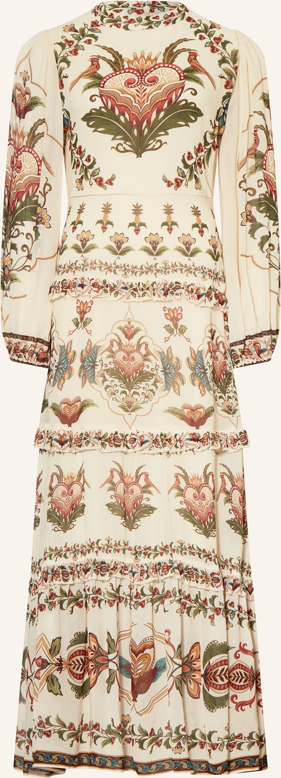 Farm Rio Kleid Majestic Hearts Mit Rüschen beige