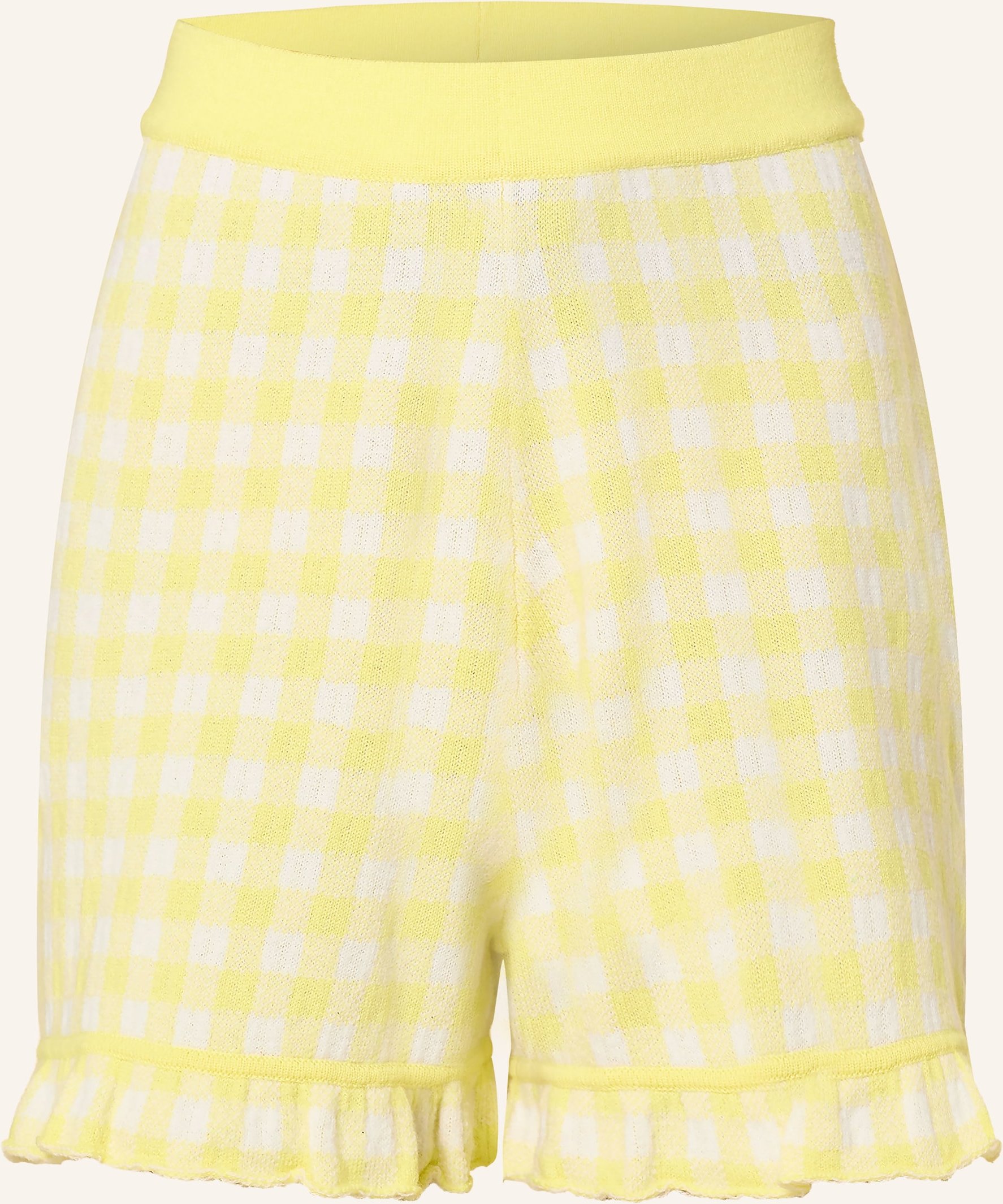 Allude Strickshorts Mit Cashmere Und Rüschen gelb
