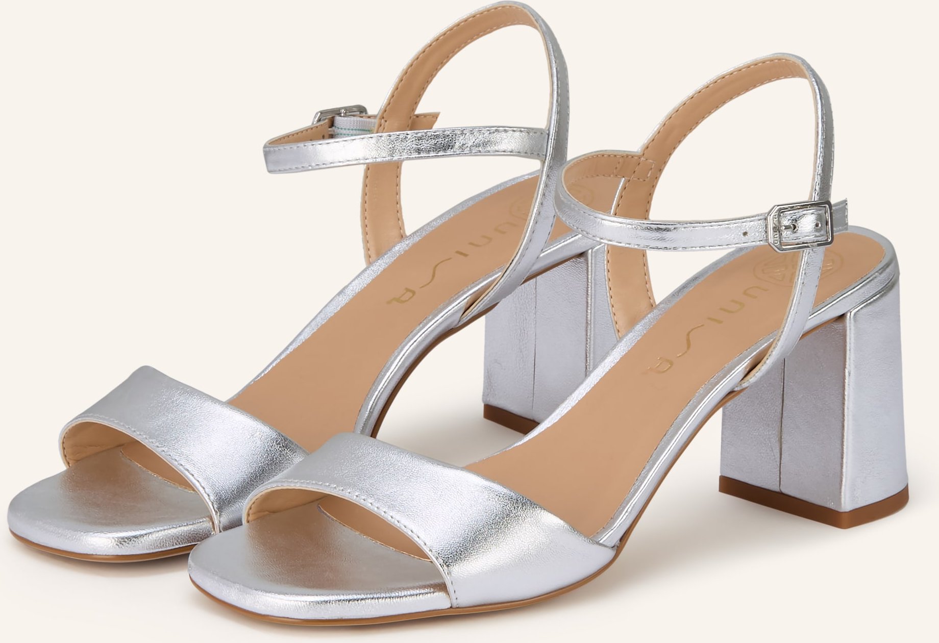 Unisa Lacksandaletten Moraty silber