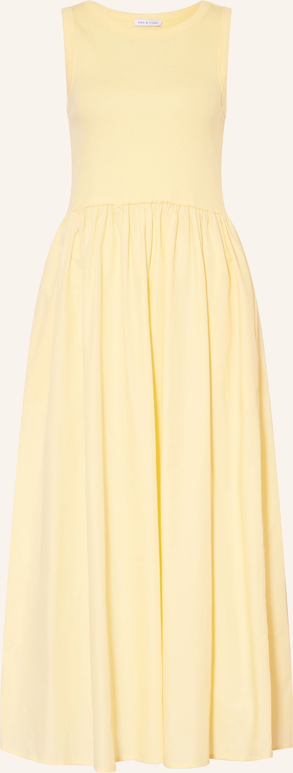 Mrs & Hugs Kleid Im Materialmix gelb