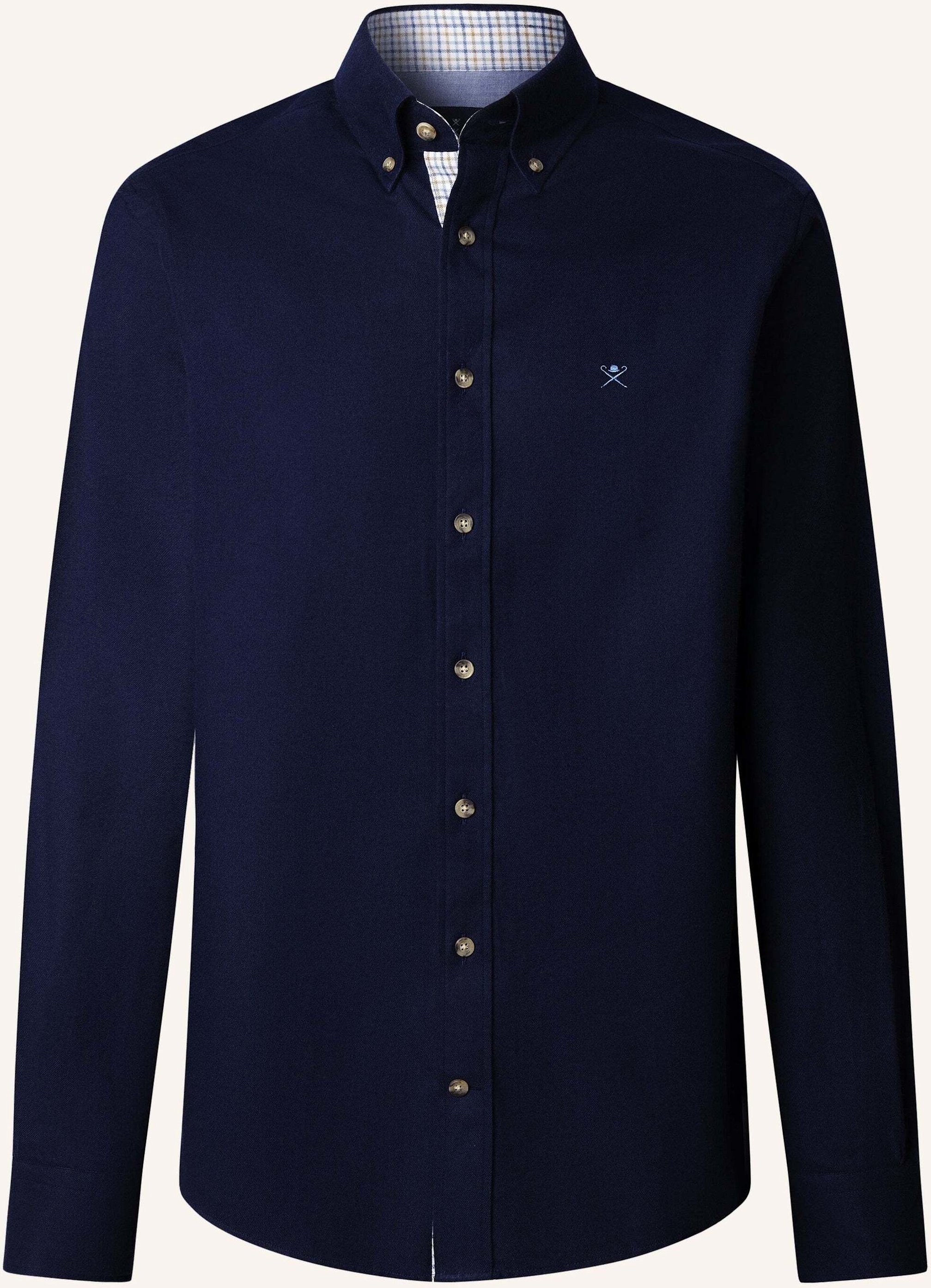 Hackett London Freizeithemd Flannel Multi Trim blau