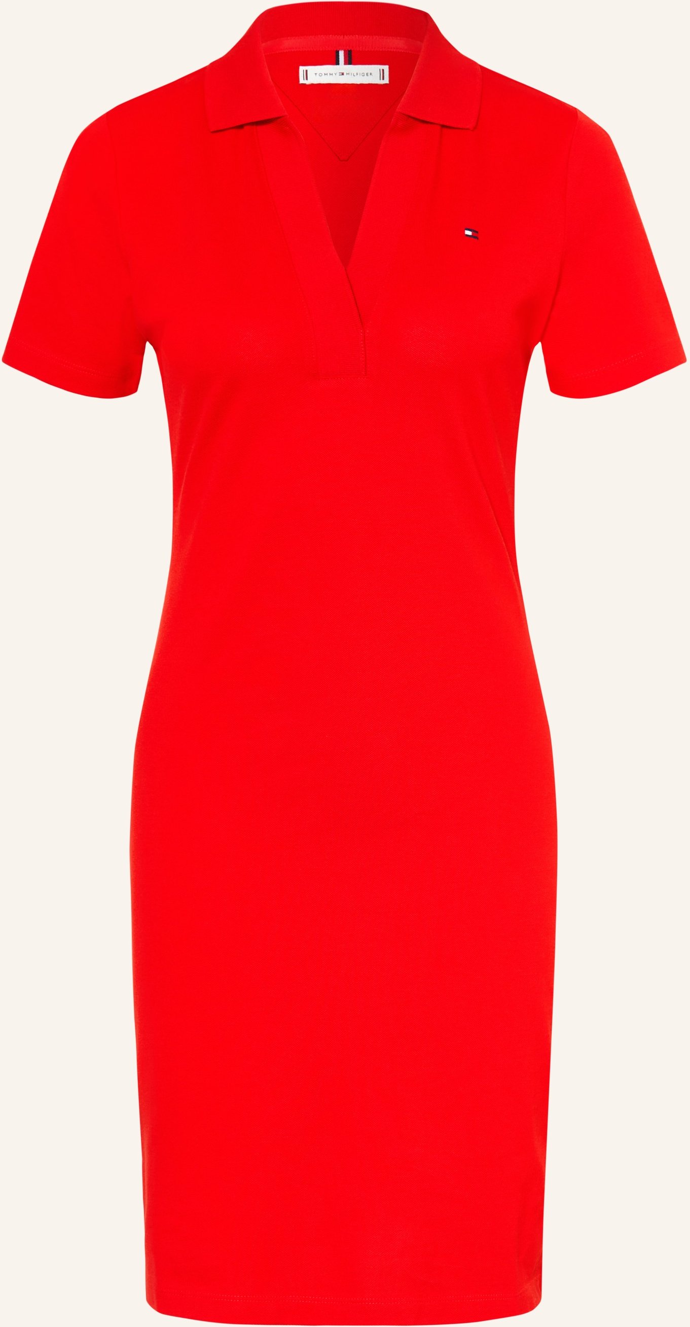 Tommy Hilfiger Piqué-Kleid rot