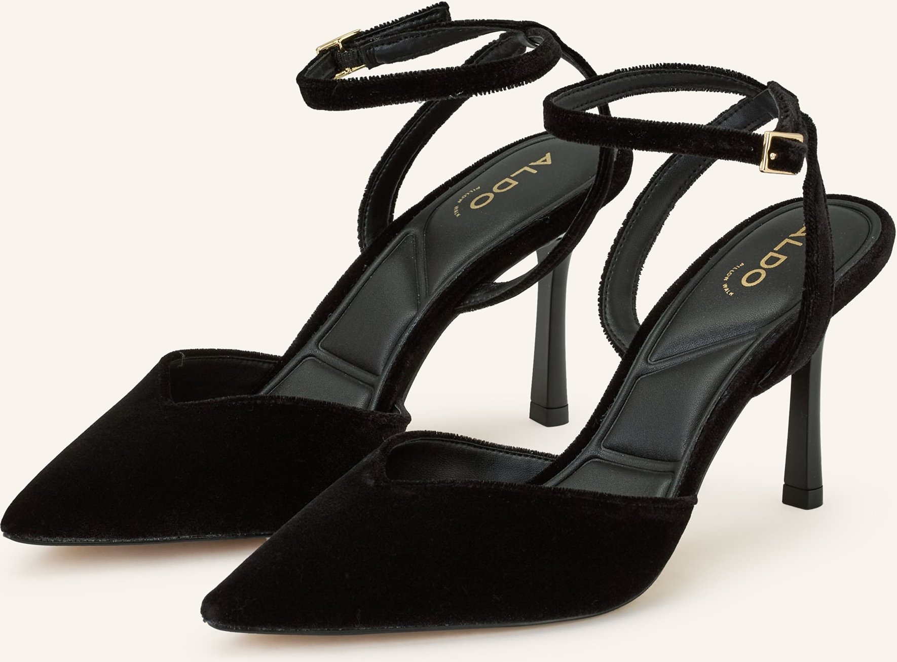 Aldo Slingpumps Carolling Aus Samt schwarz