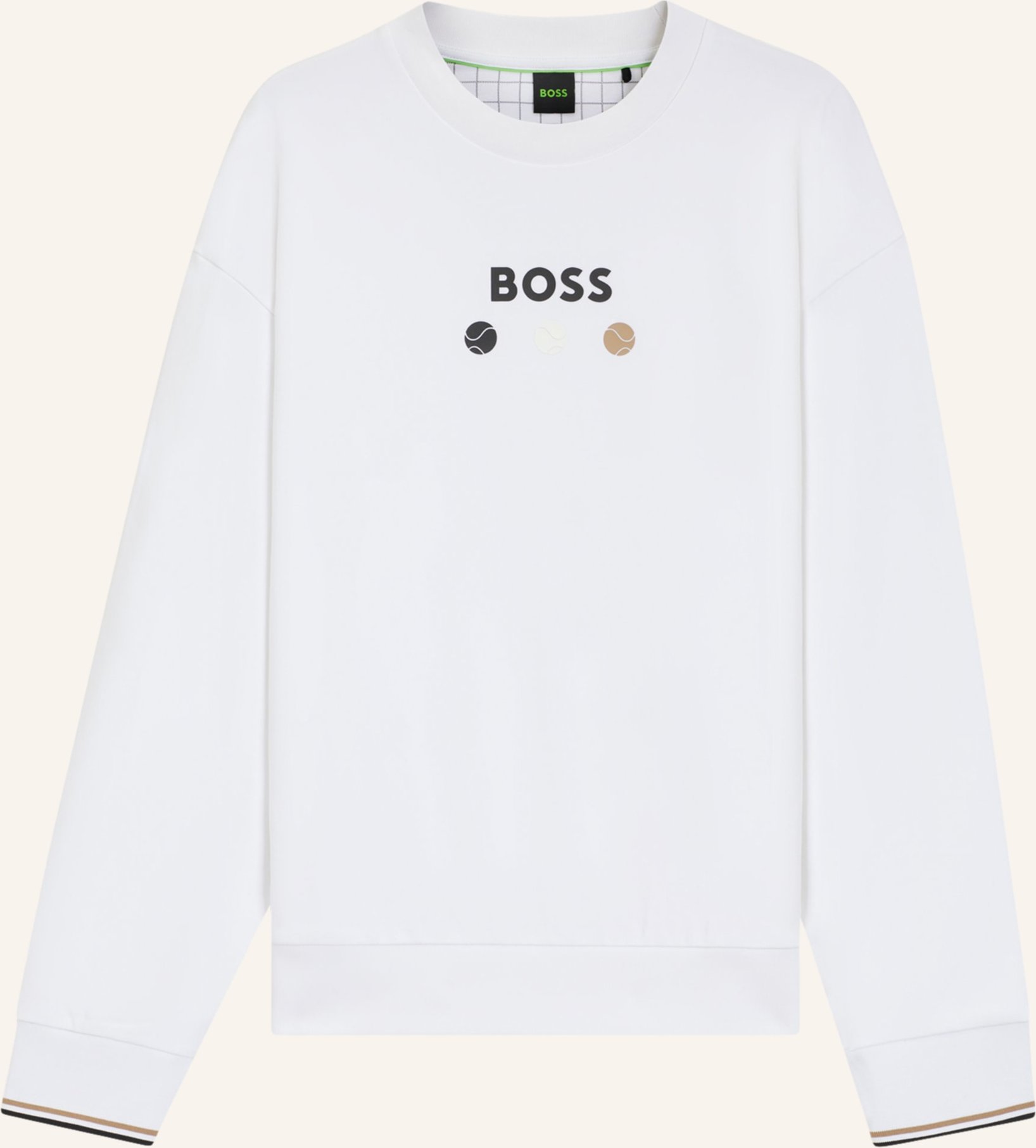 Boss Sweatshirt Crew Boss Open 25 Relaxed Fit weiss