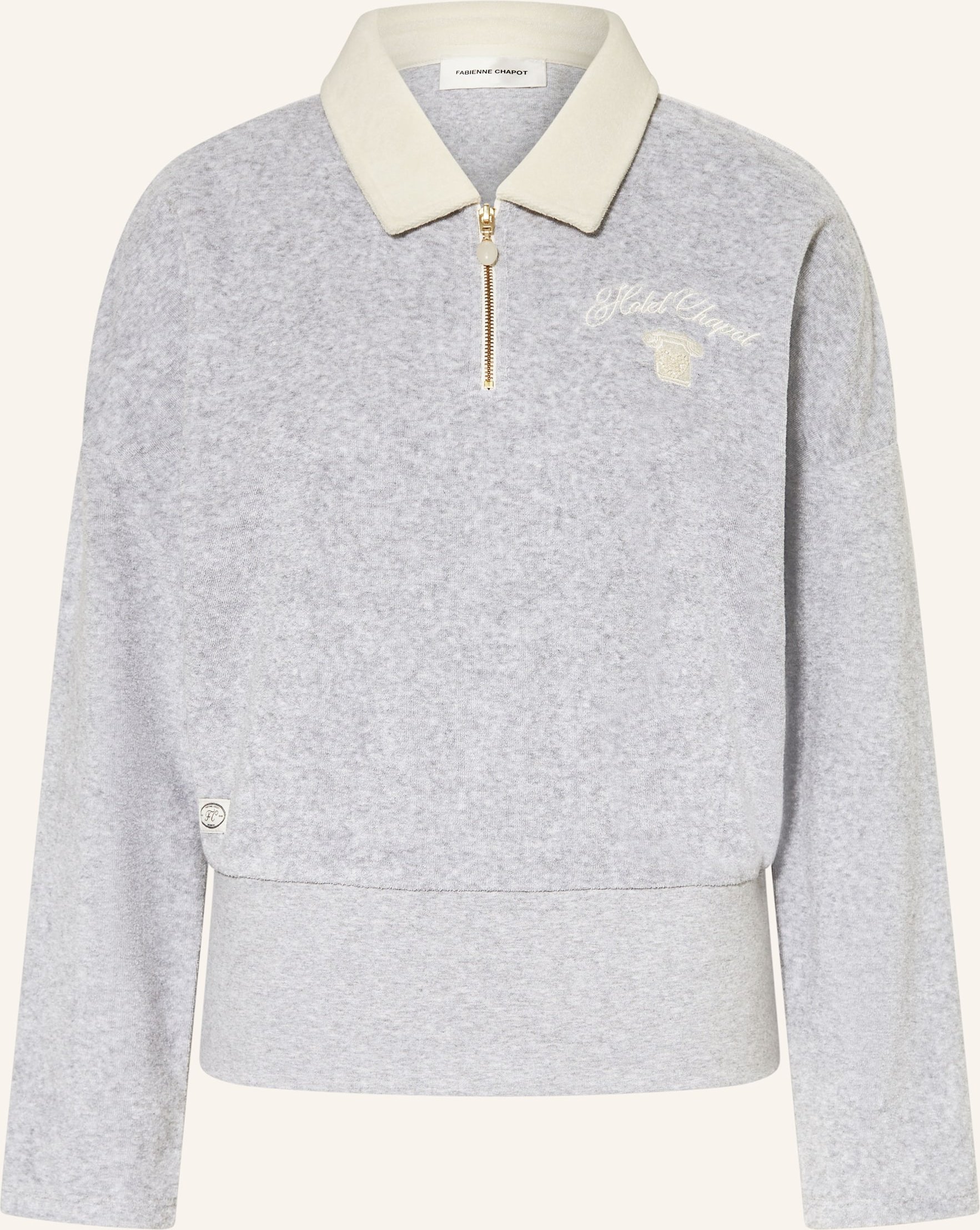 Thumbnail - Fabienne Chapot Frottee-Poloshirt Hugo grau