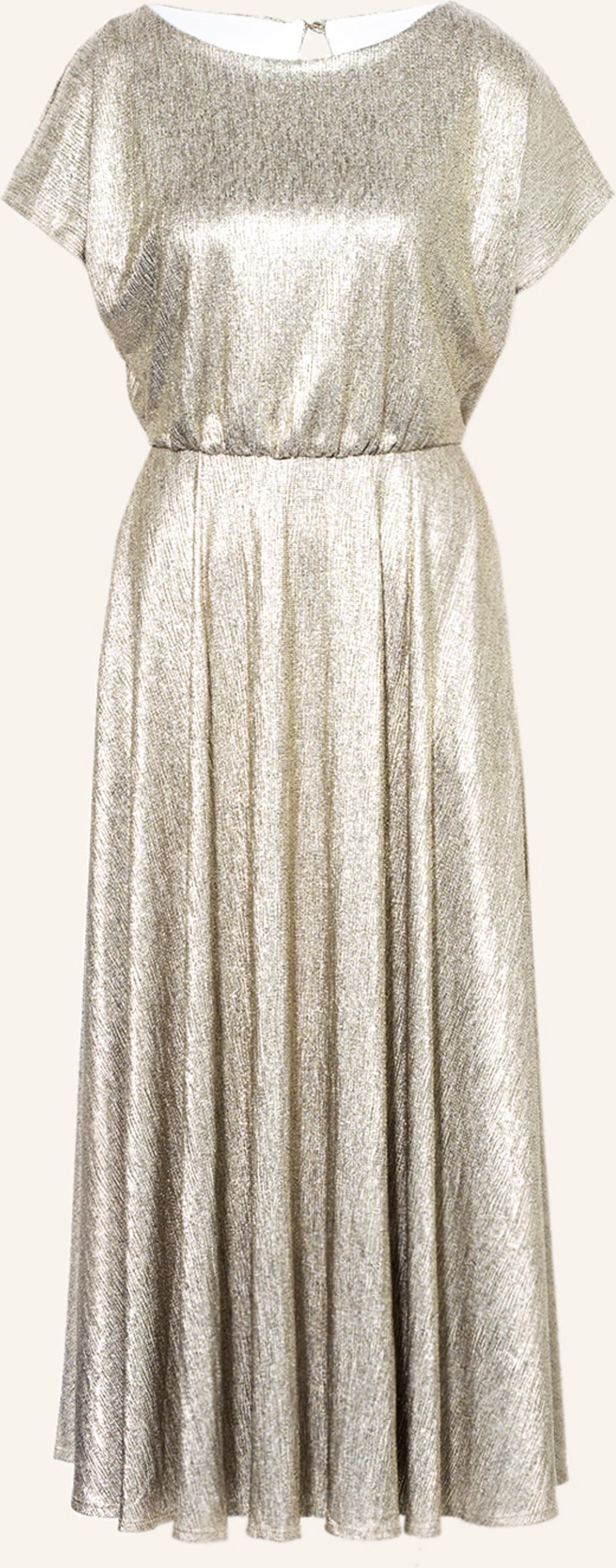 Swing Cold-Shoulder-Kleid gold