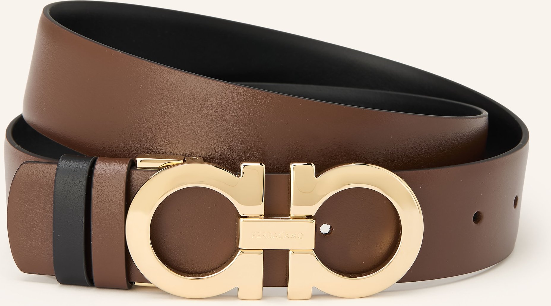 Ferragamo Ledergürtel Zum Wenden braun