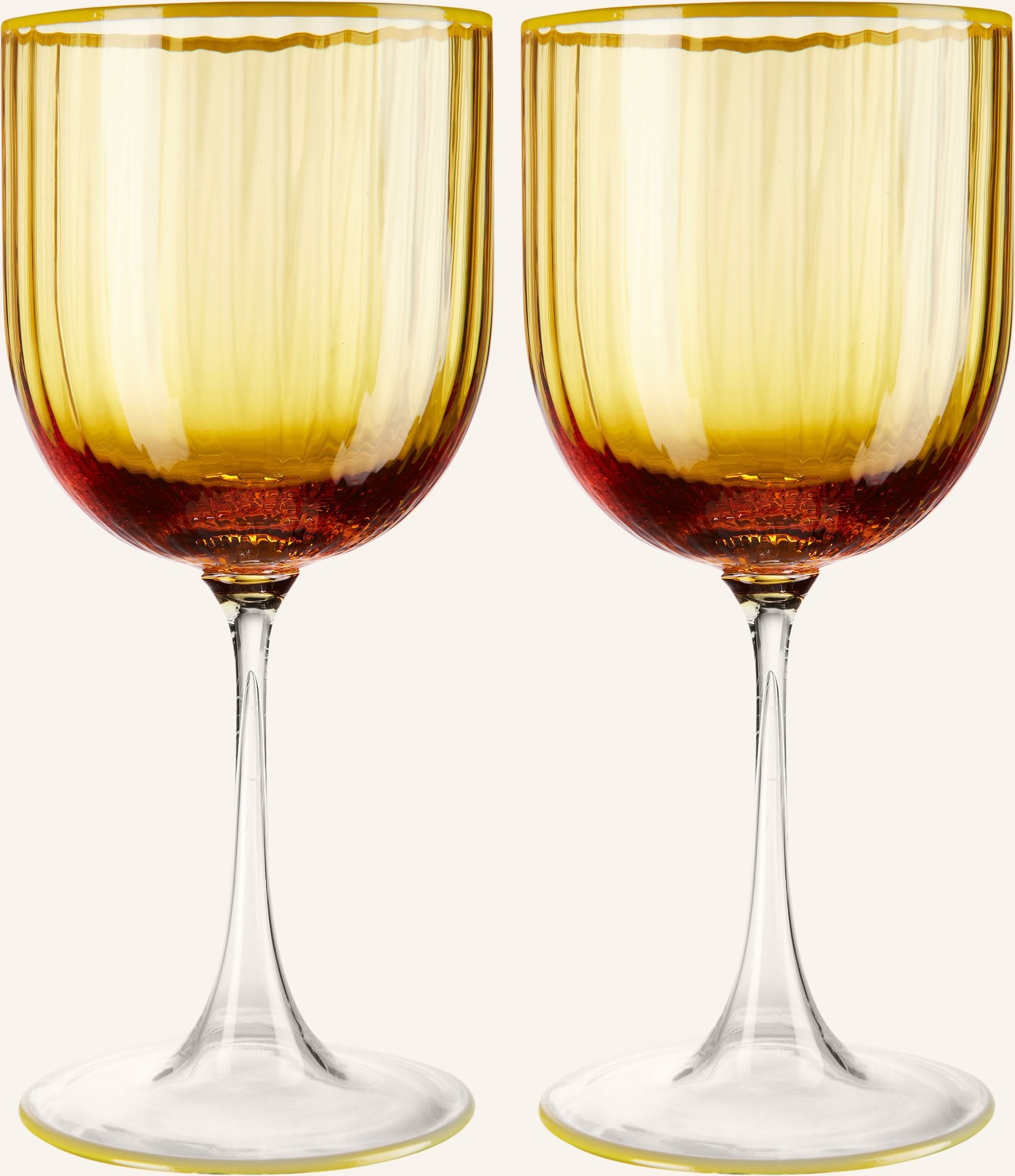 Aquazzura Casa 2er-Set Weingläser gelb