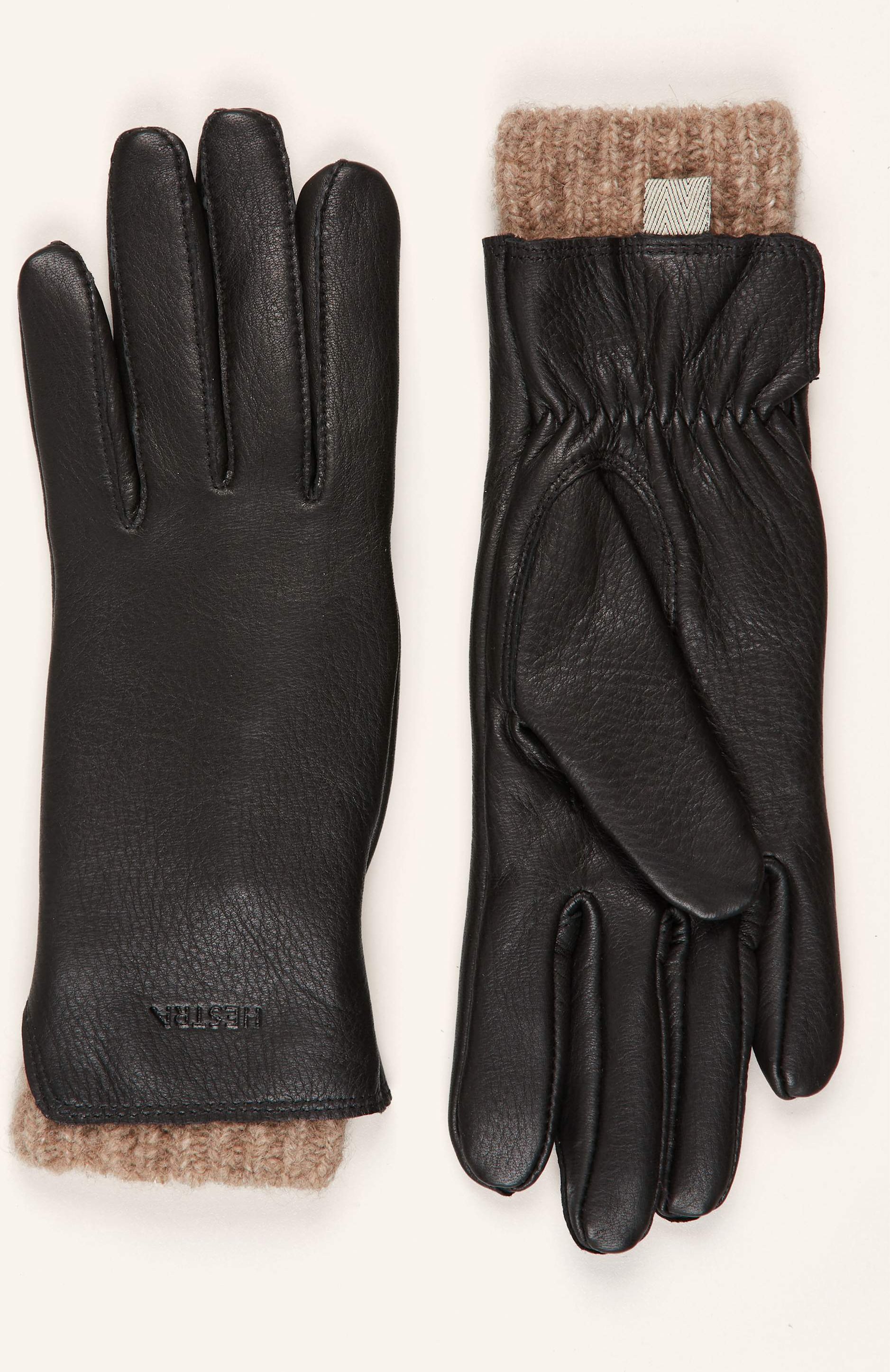 Hestra Lederhandschuhe Tiril Mit Alpaka schwarz
