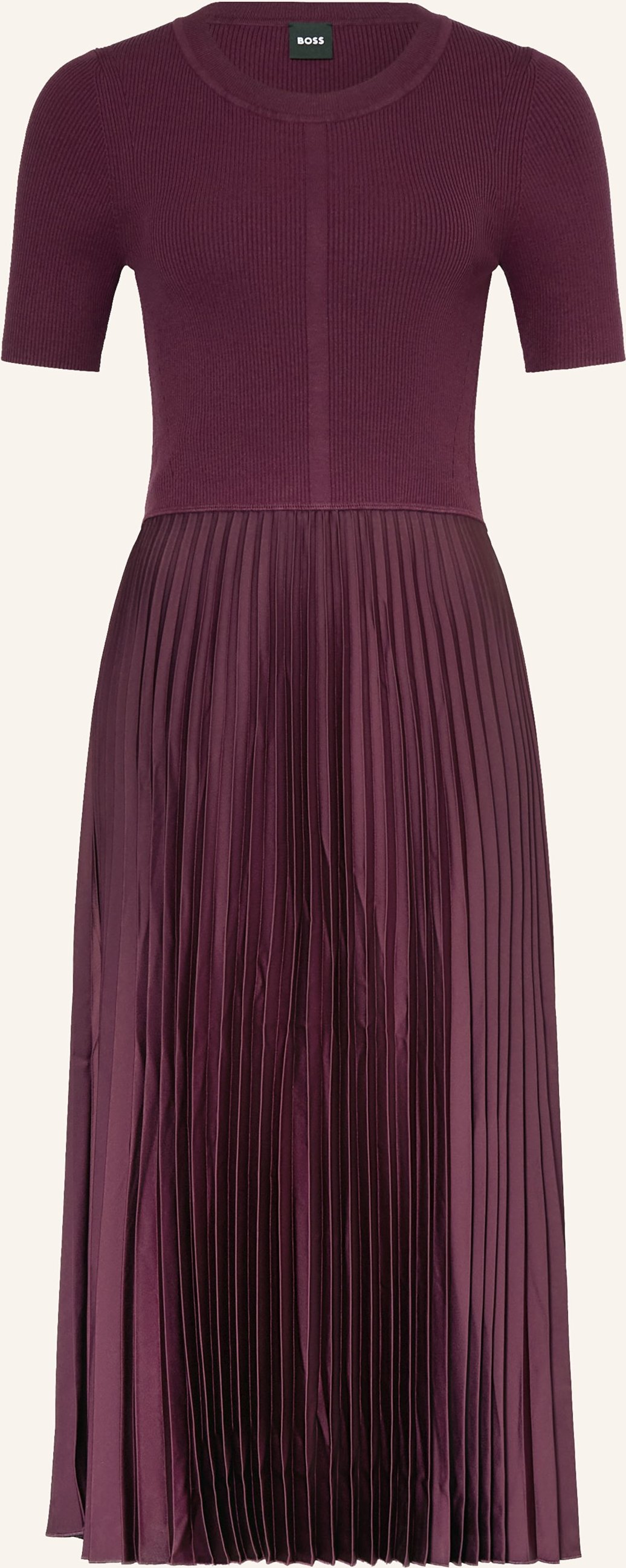 Boss Kleid Fadridi Im Materialmix Mit Plissees rot