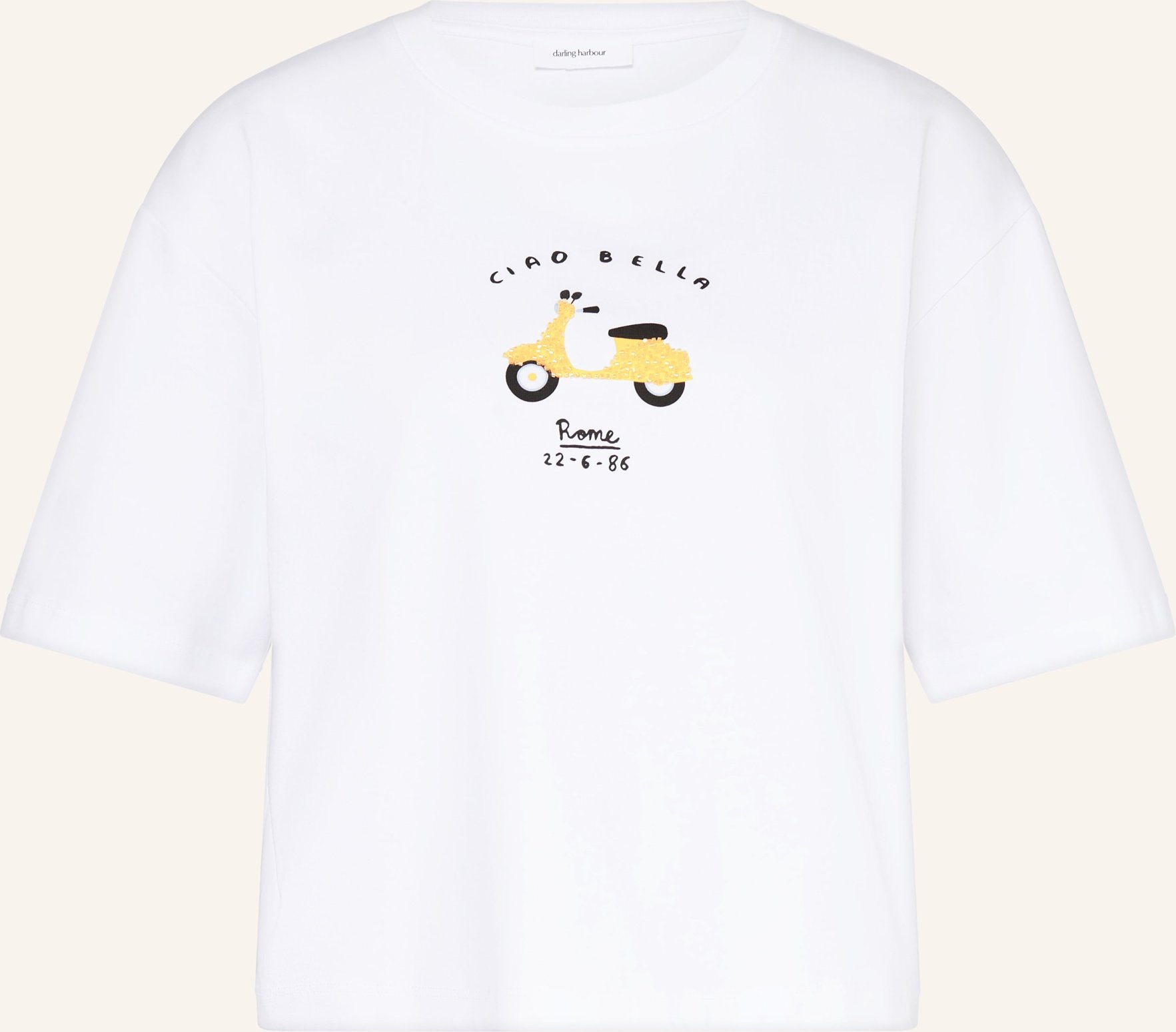 Darling Harbour T-Shirt Mit Schmuckperlen weiss