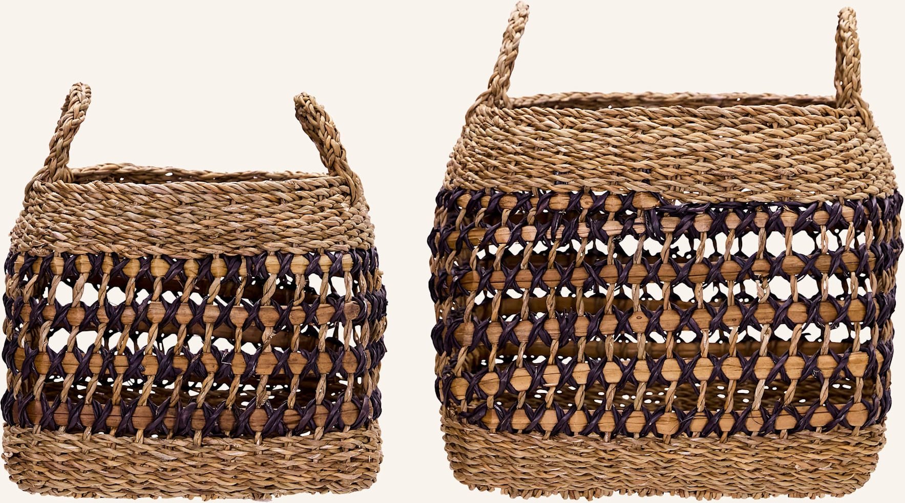 House Doctor 3er-Set Aufbewahrungskörbe Hdpauta beige