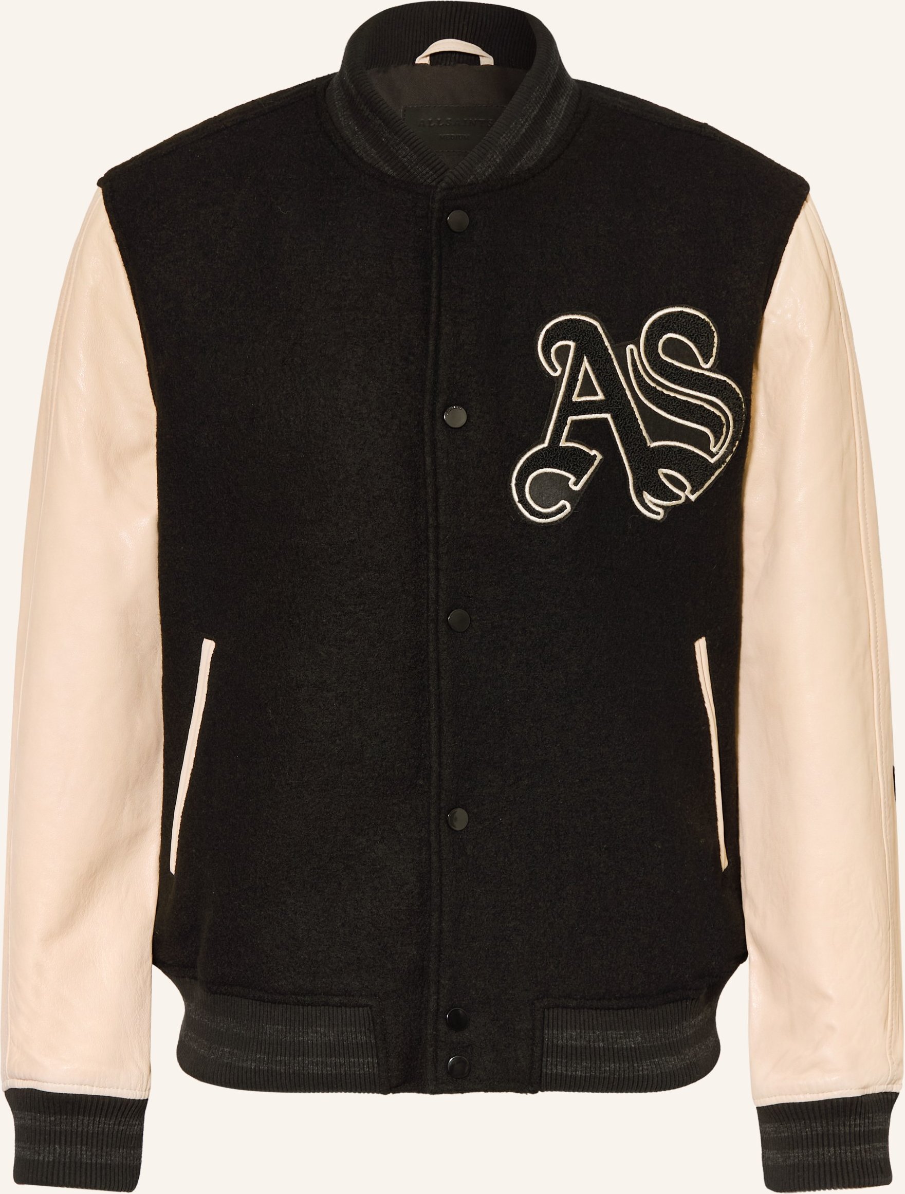 Allsaints College-Jacke Holloway Im Materialmix schwarz