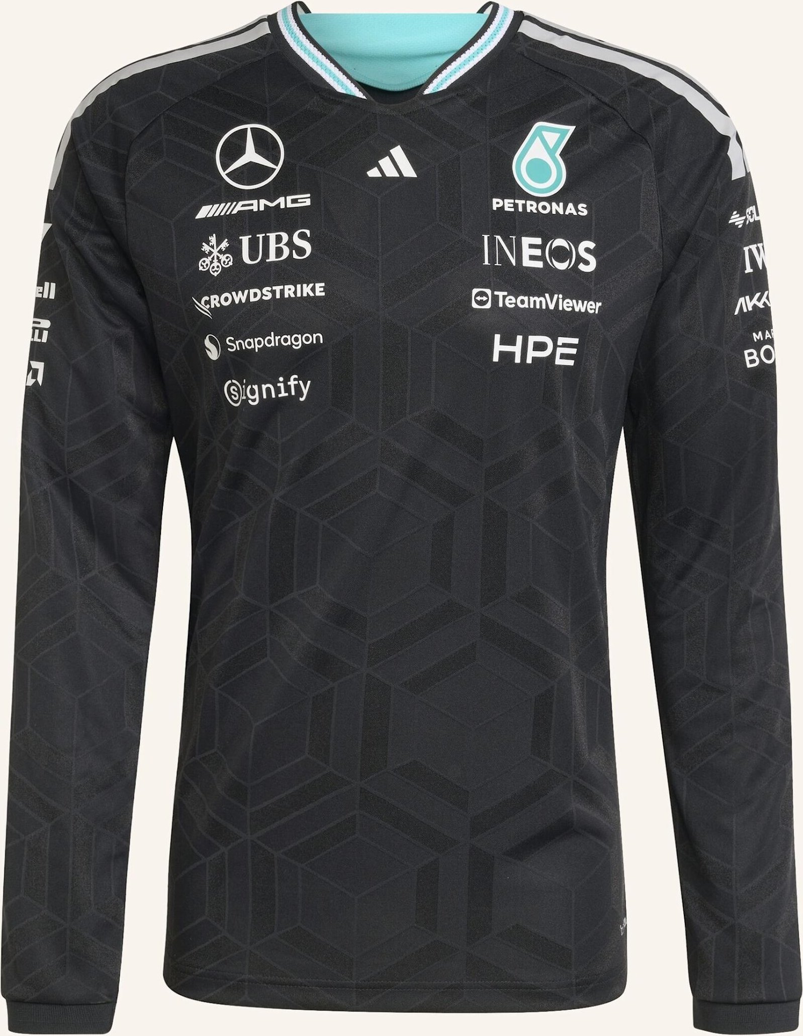Adidas Mercedes - Amg Petronas Formula 1 Team Authentic Langärmeliges Fahrertrikot schwarz