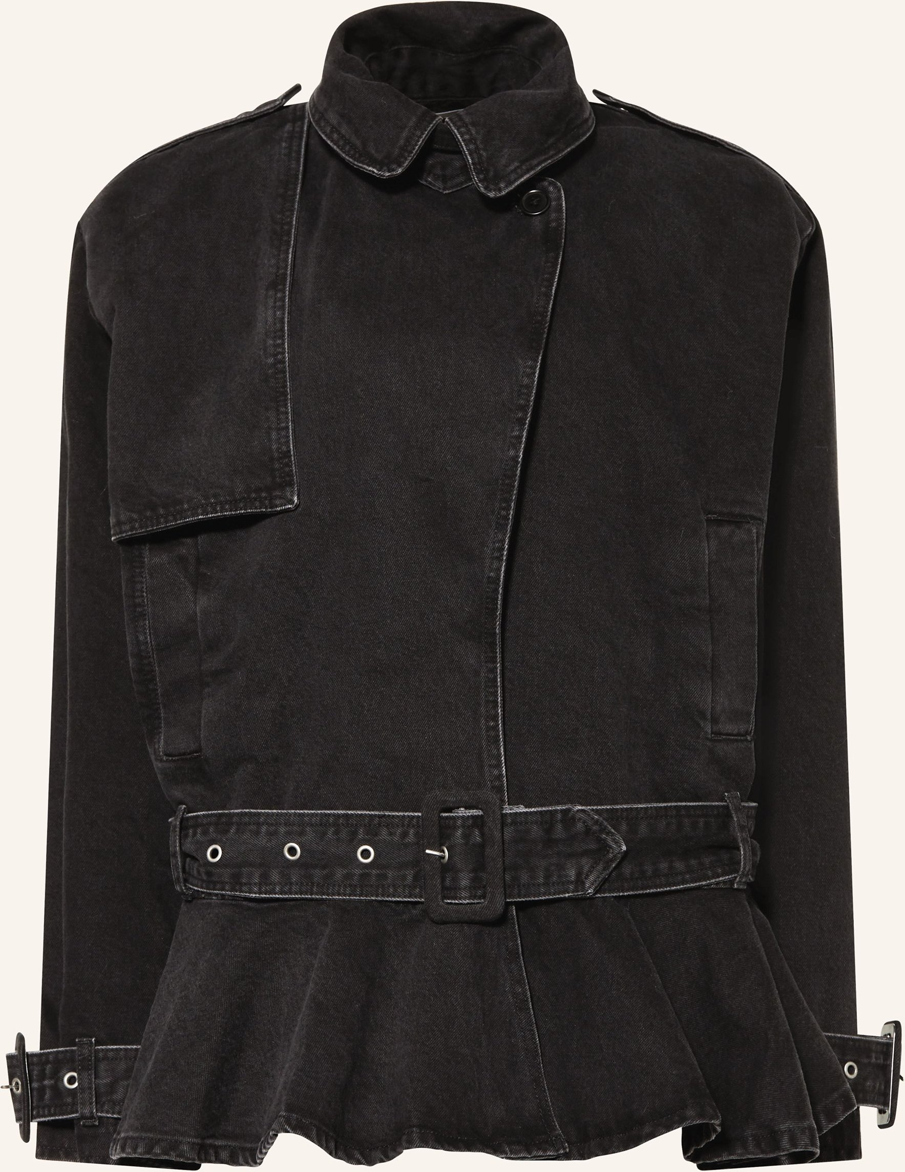 Rotate Oversized-Jeansjacke schwarz