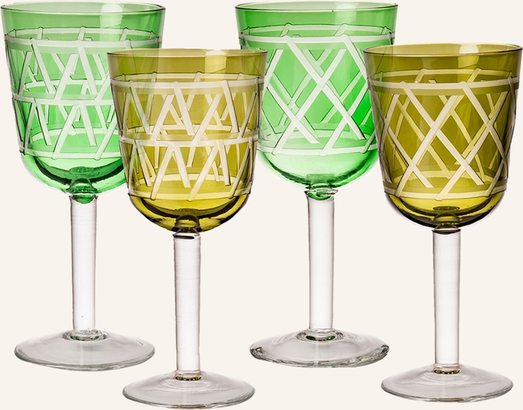 Polspotten 4er-Set Weingläser gruen
