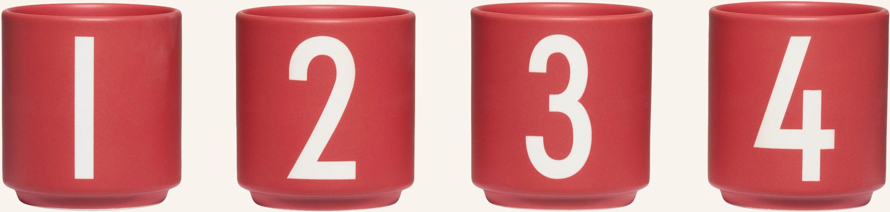 Design Letters 4er-Set Kerzenhalter rot