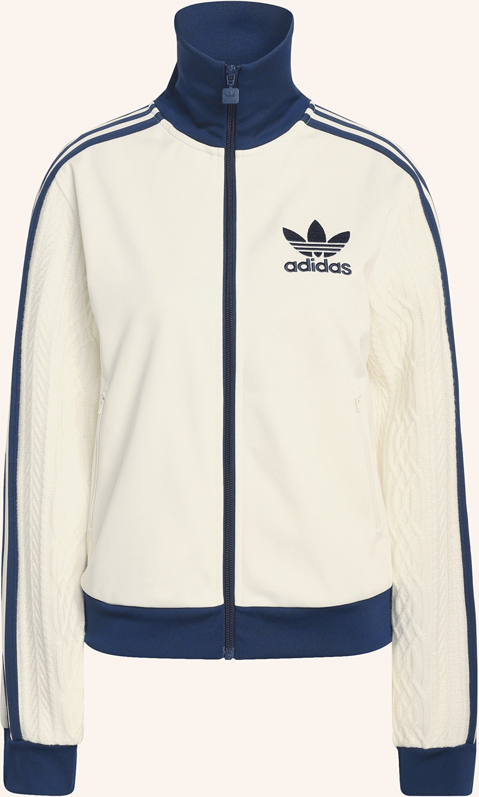 Adidas Originals Sweatjacke Knit Classic Im Materialmix weiss