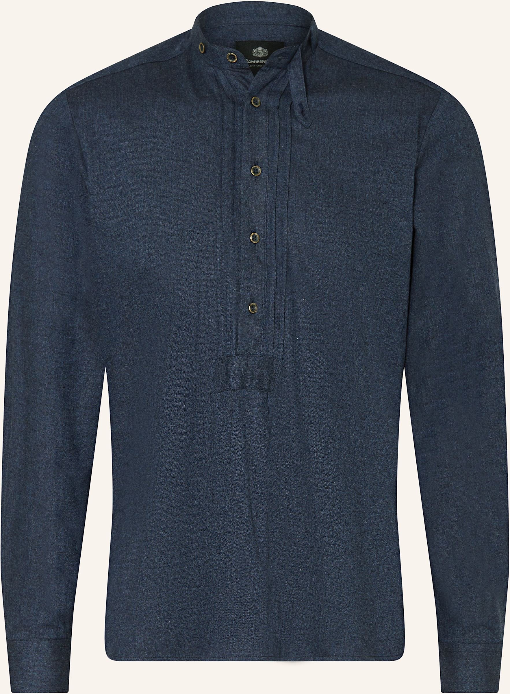 Hammerschmid Trachtenhemd Slim Fit Mit Stehkragen blau