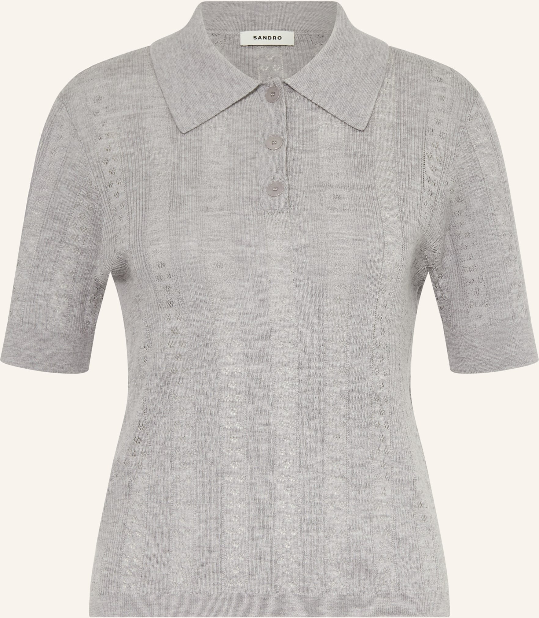 Sandro Strick-Poloshirt grau